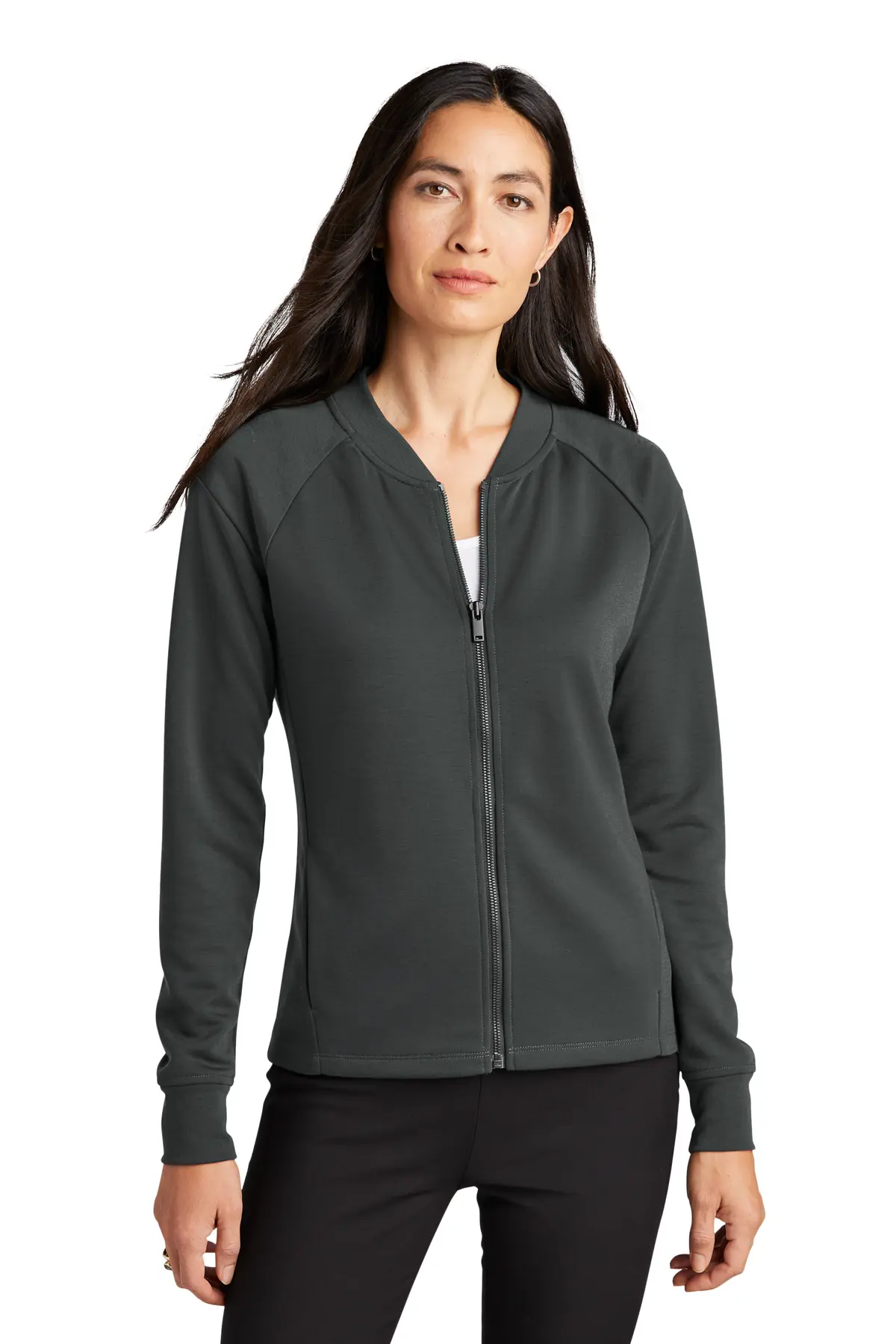 Mercer+Mettle Women's Double-Knit Bomber in Anchor Grey