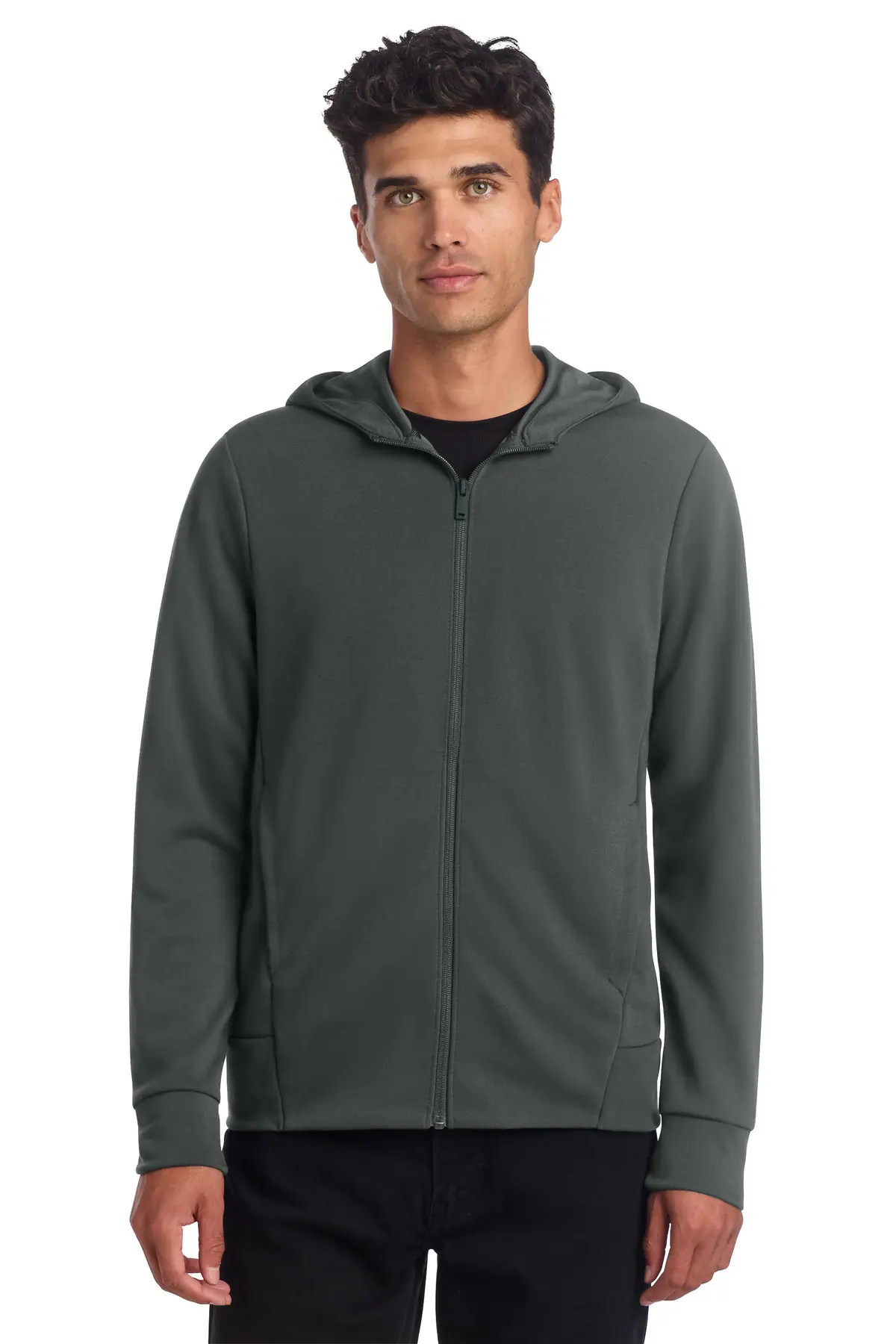 Mercer+Mettle Double-Knit Full-Zip Hoodie in Anchor Grey