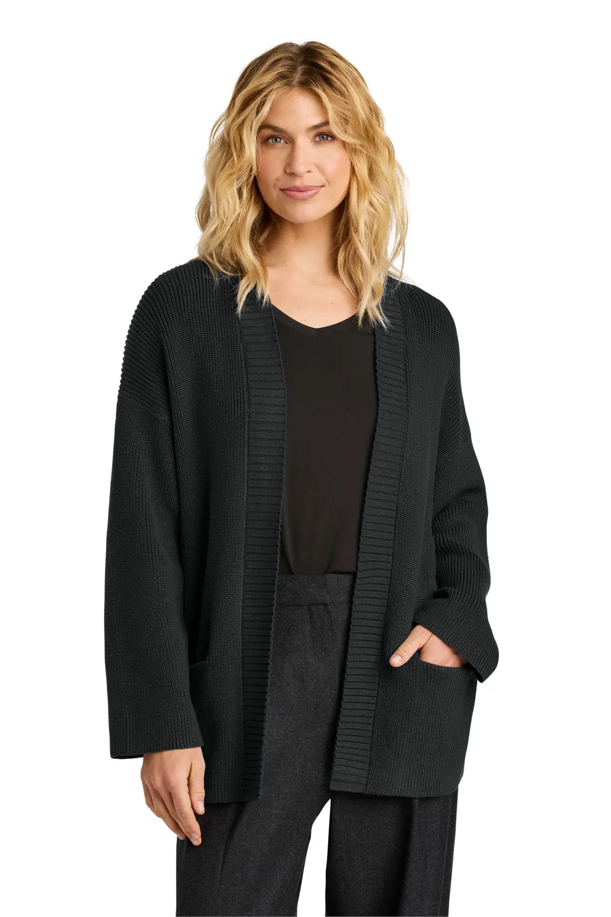 Mercer+Mettle Women's Open Cardi in Deep Black