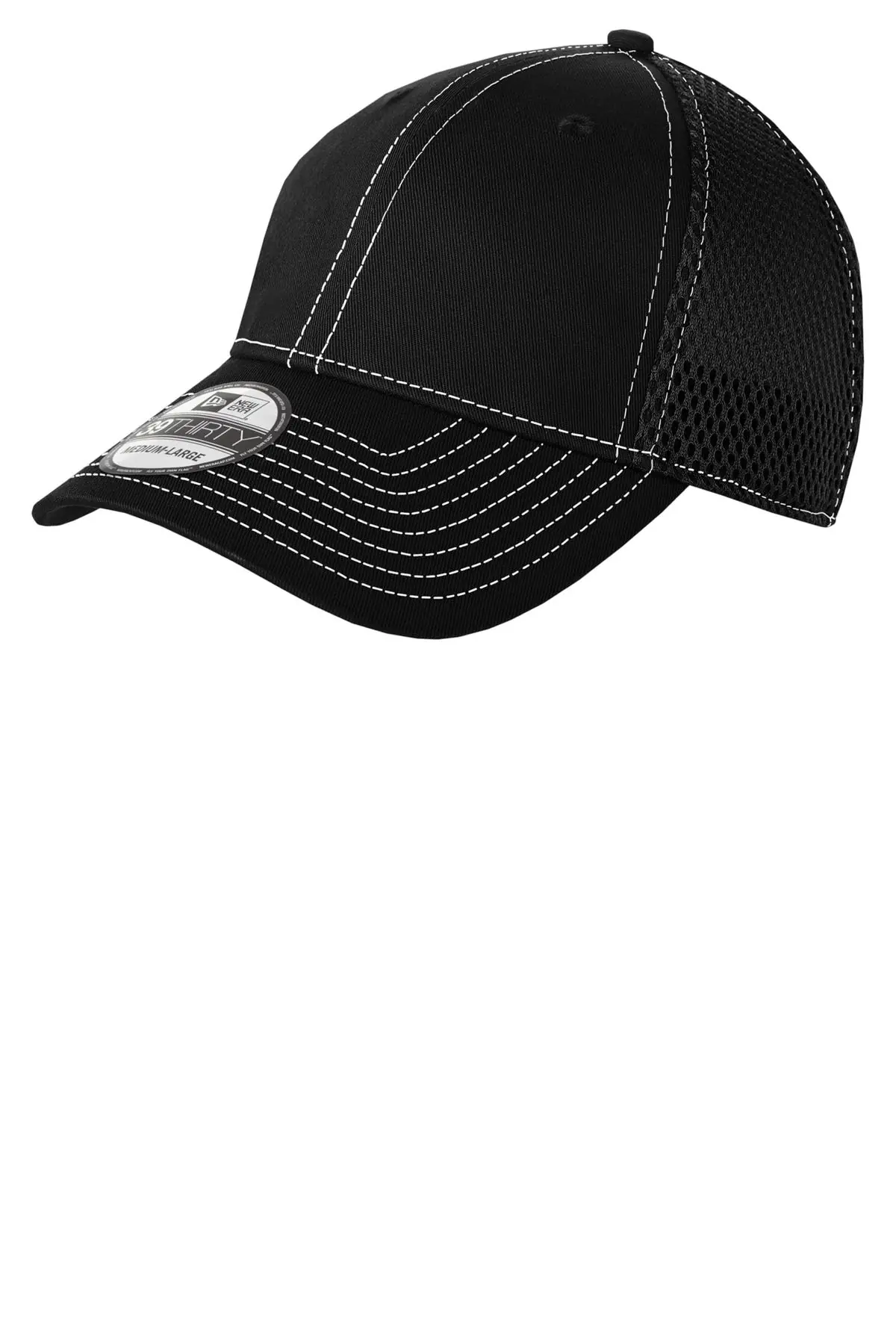 New Era - Stretch Mesh Contrast Stitch Cap. in Black/ White
