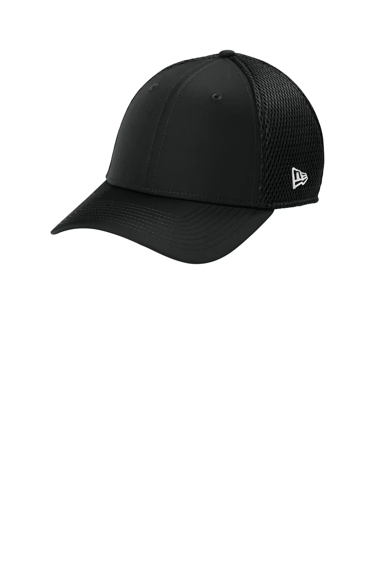New Era 39THIRTY Performance Stretch Mesh Cap in Black
