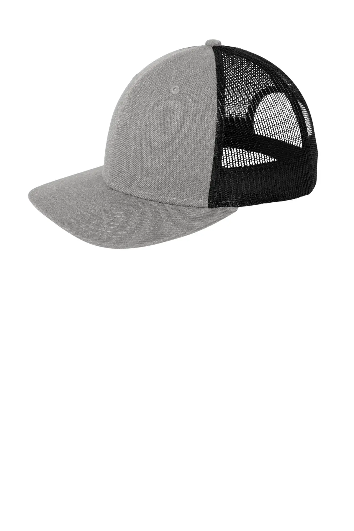 New Era Snapback Low Profile Trucker Cap in Heather Grey/ Black