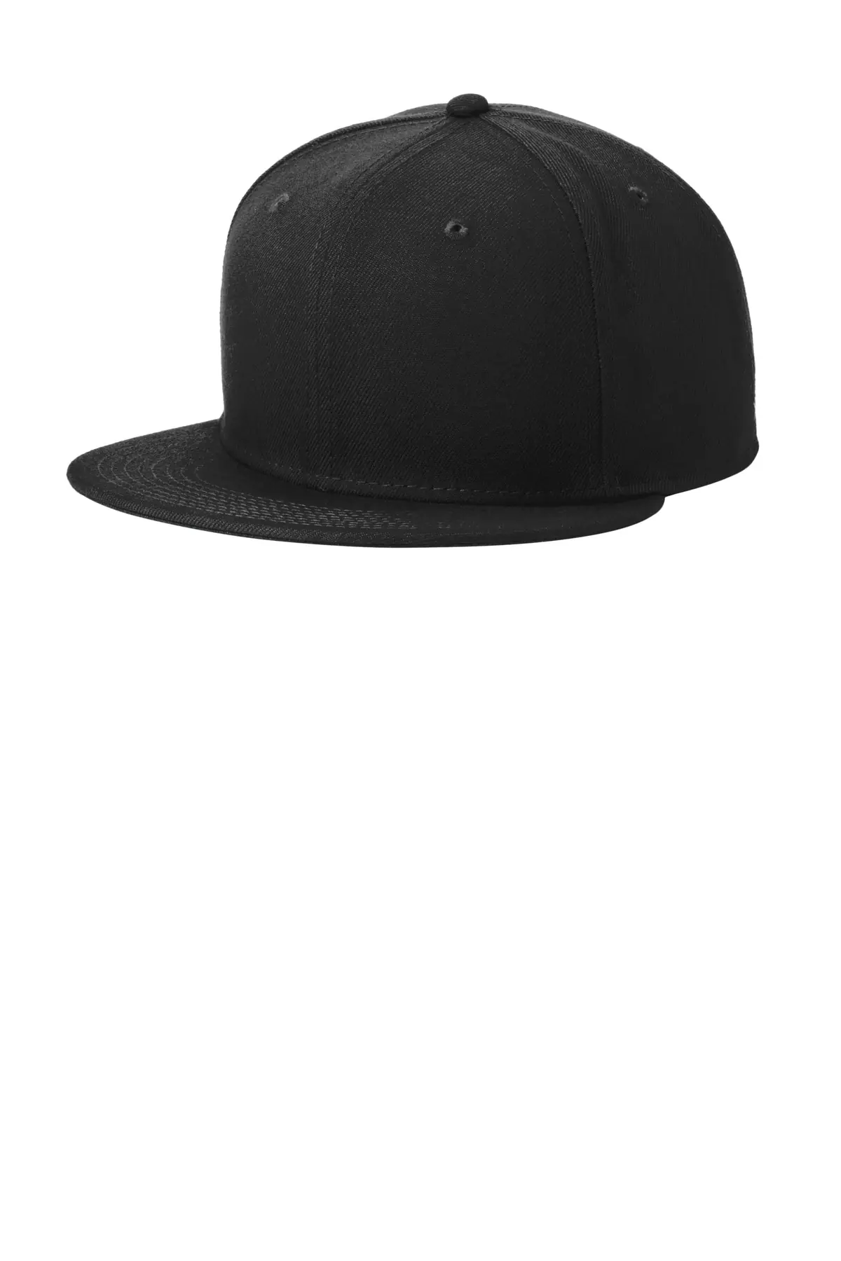 New Era Standard Fit Flat Bill Snapback Cap in Black