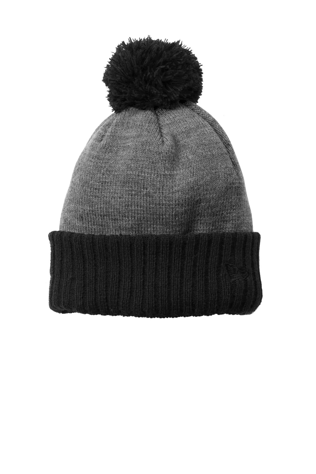 New Era Colorblock Cuffed Beanie. in Black/ Heather Grey