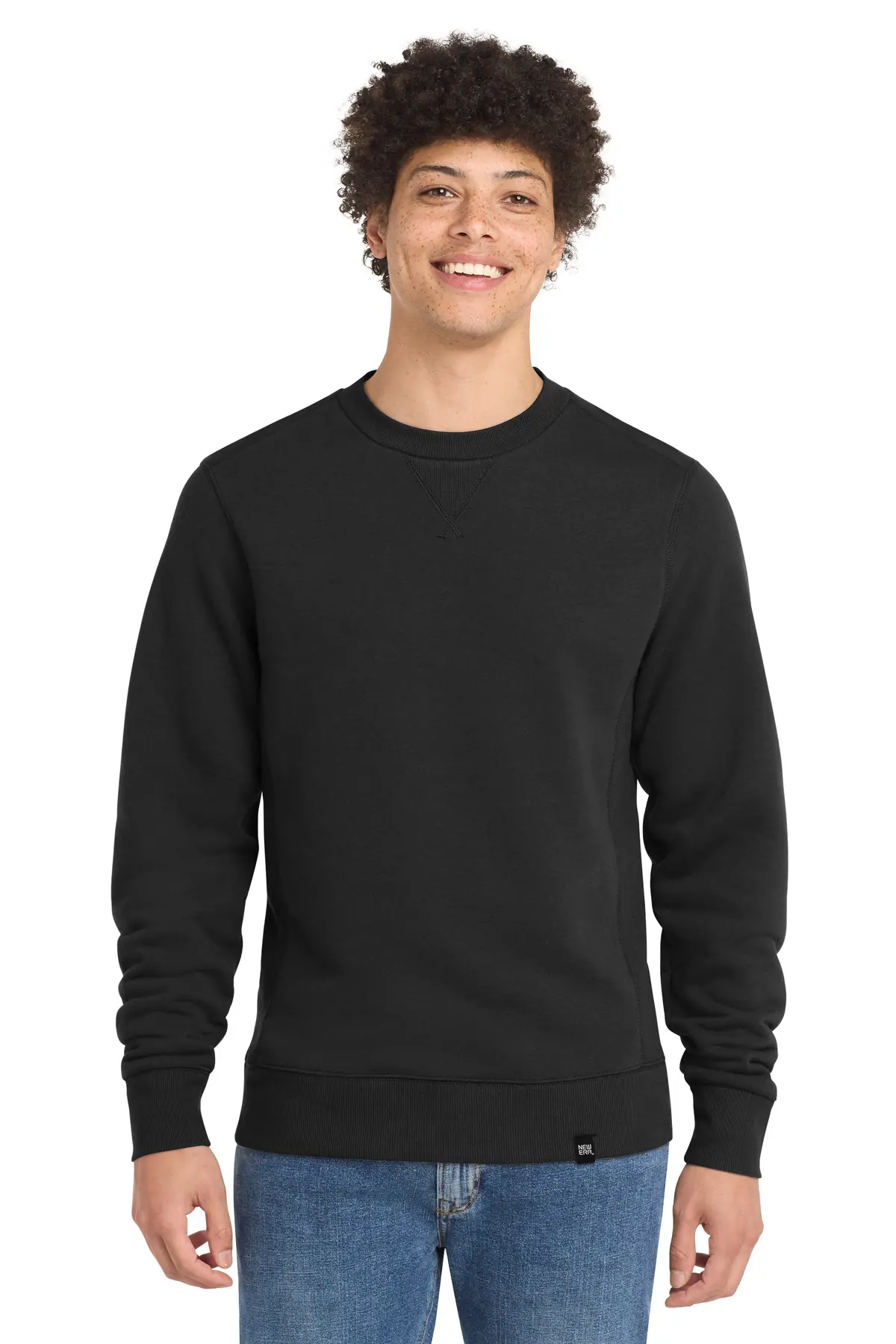 New Era French Terry Crew. in Black