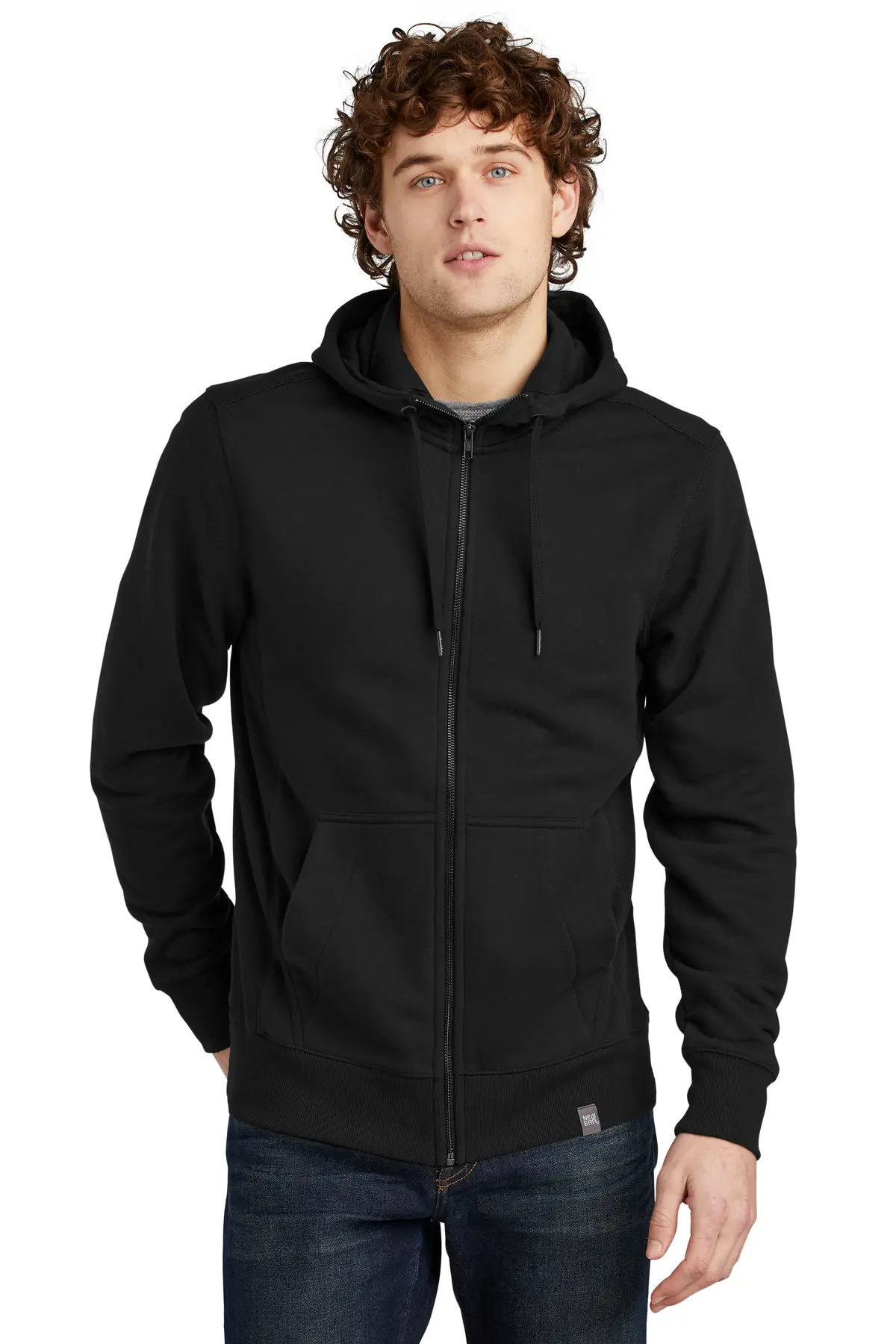 New Era French Terry Full-Zip Hoodie. in Black