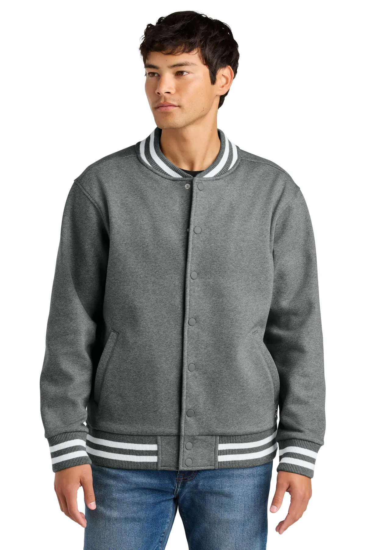 New Era Varsity Heavyweight Fleece Jacket in Grey Frost