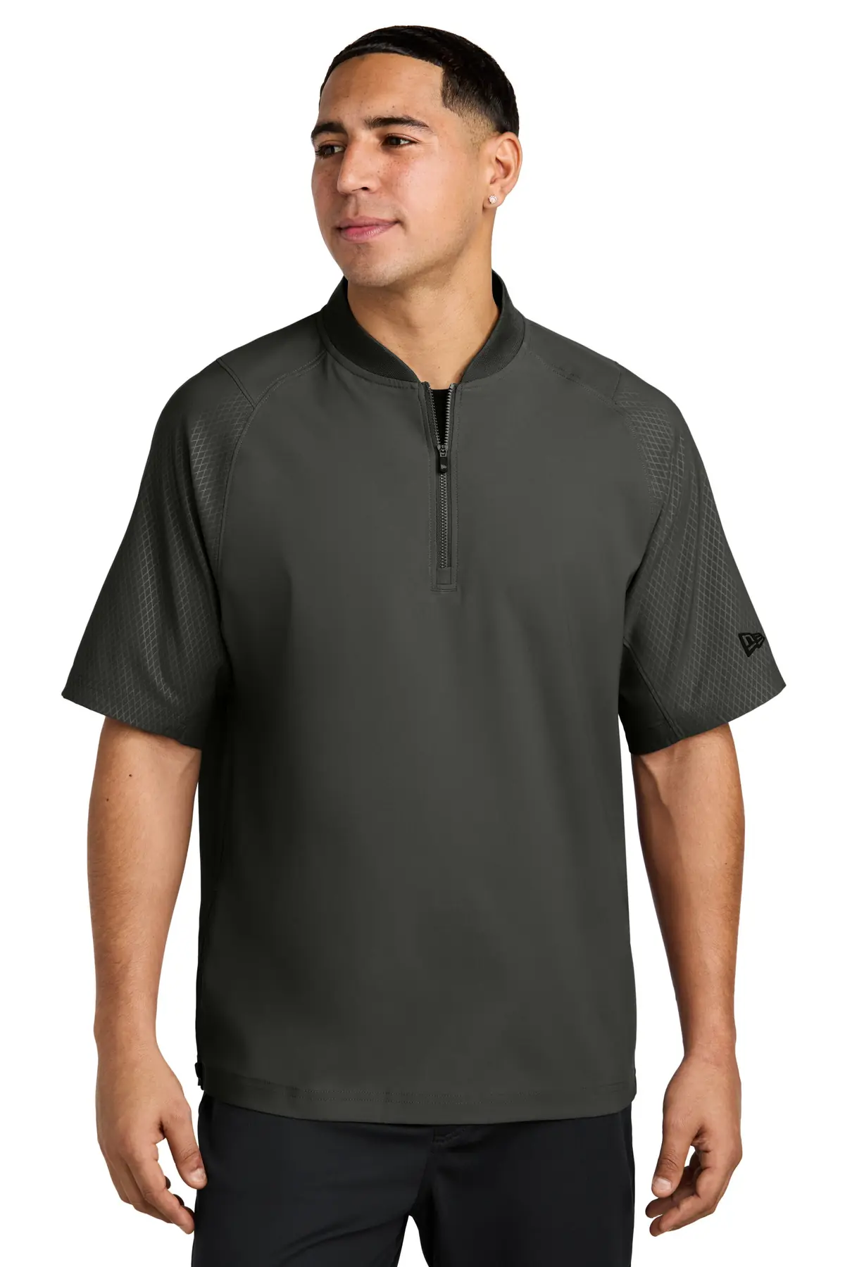 New Era Cage Short Sleeve 1/4-Zip Jacket. in Black