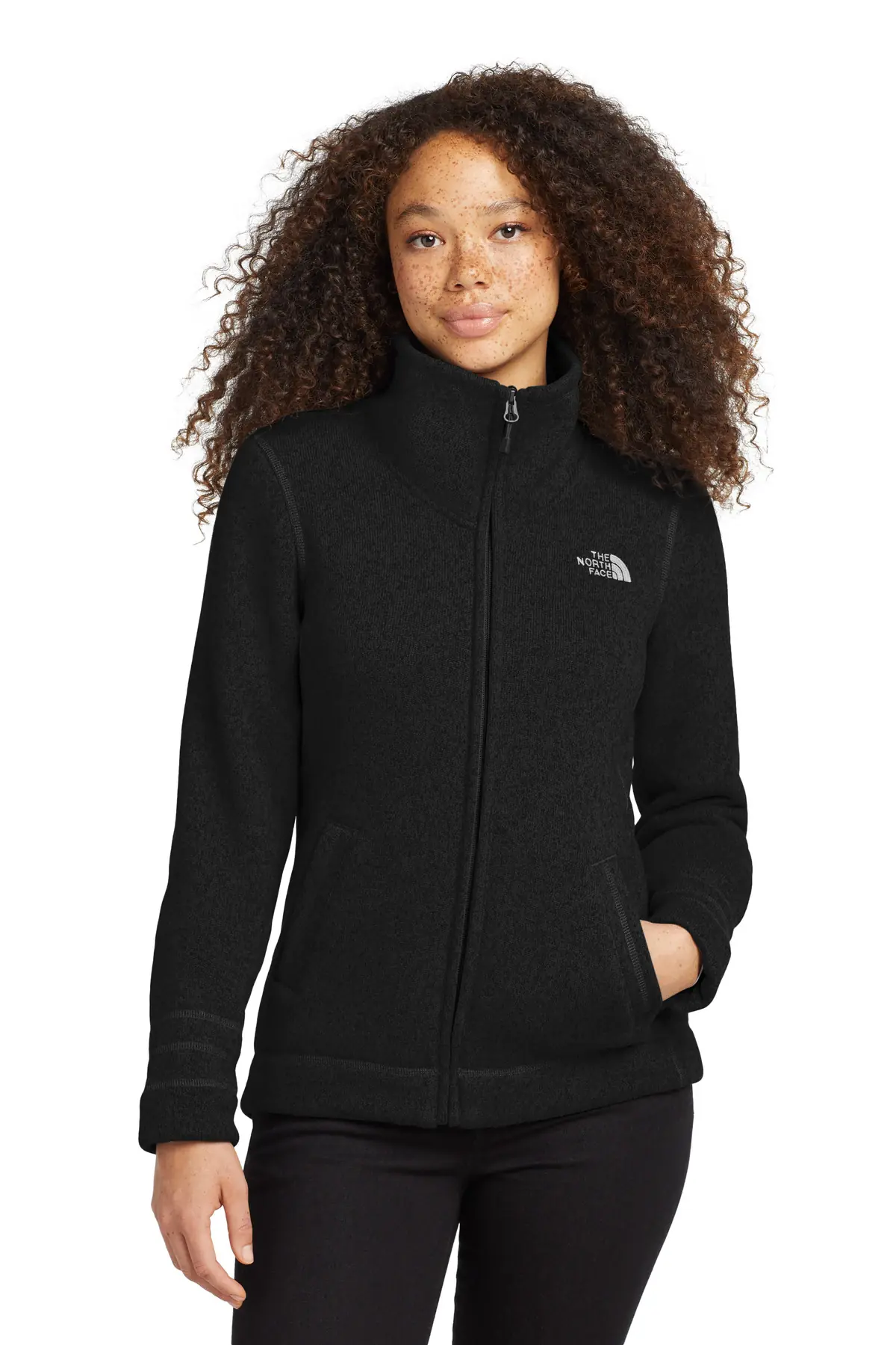 The North Face Women's Sweater Fleece Jacket. in TNF Black Heather