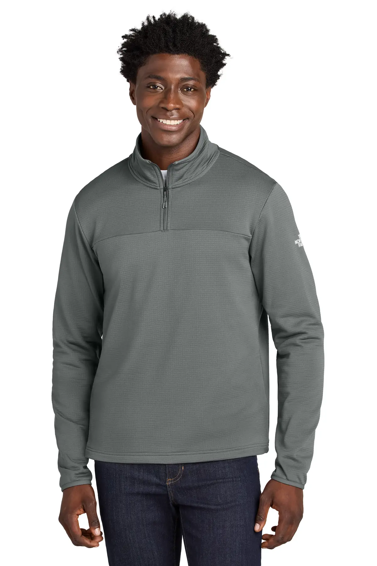 The North Face Aim 1/4-Zip Fleece in Smoked Pearl Grey