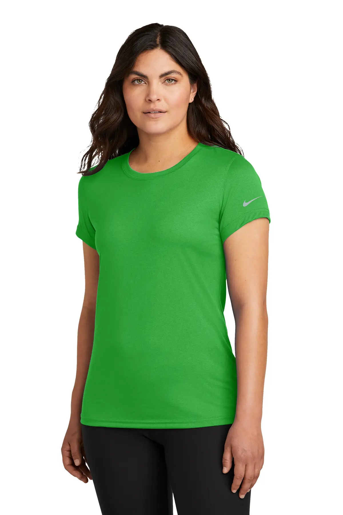 Nike Women's Swoosh Sleeve rLegend Tee in Apple Green