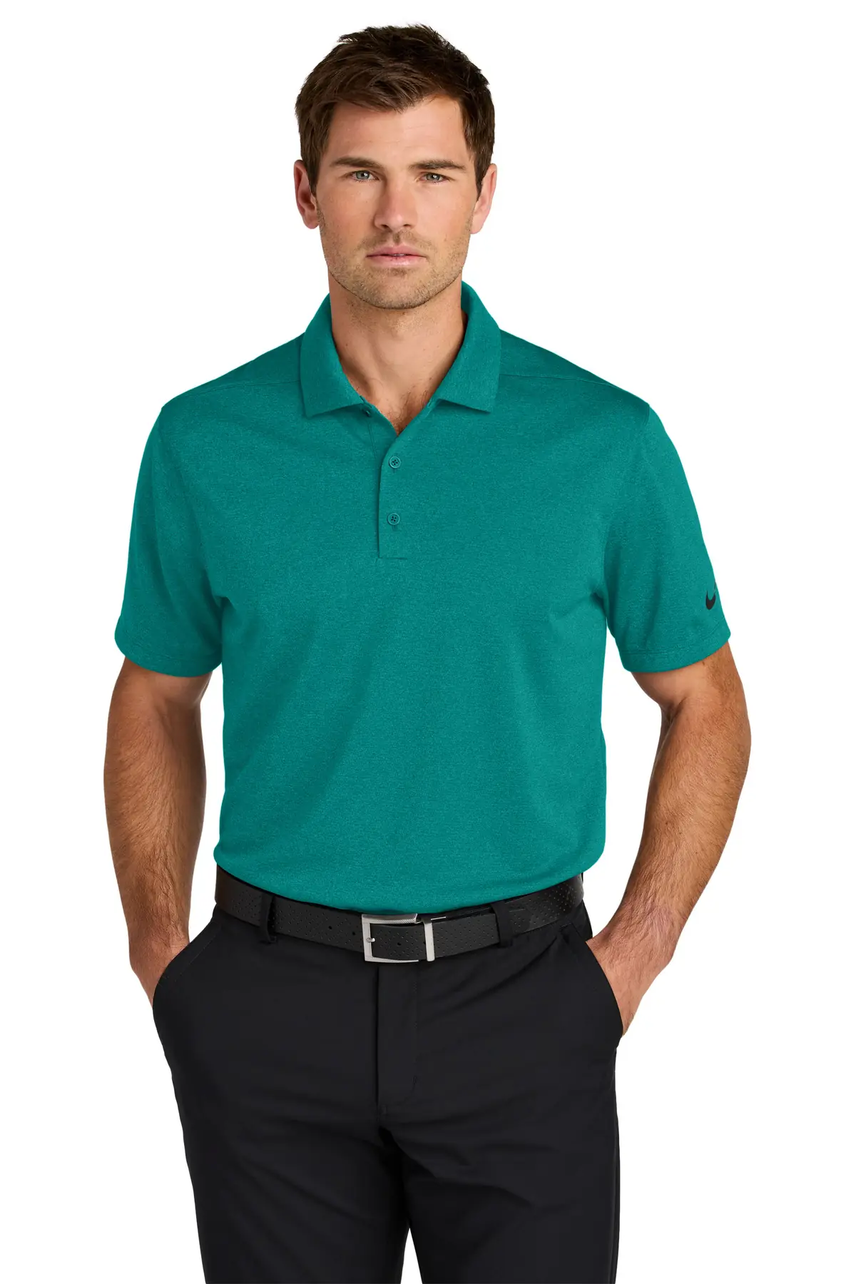 Nike Dri-FIT Smooth Heather Polo in Bright Spruce Heather