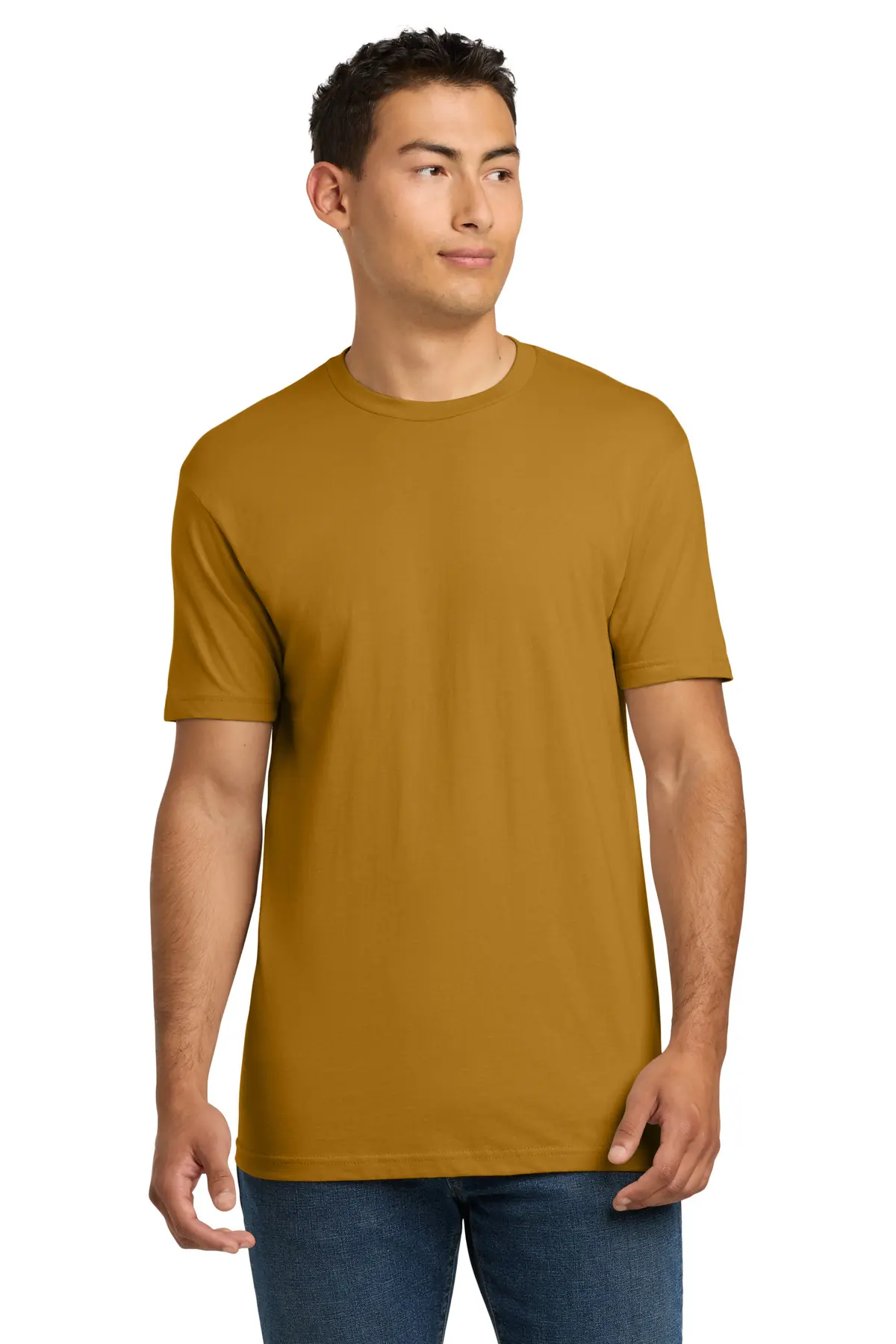 Next Level Apparel Adult Cotton Tee. in Antique Gold