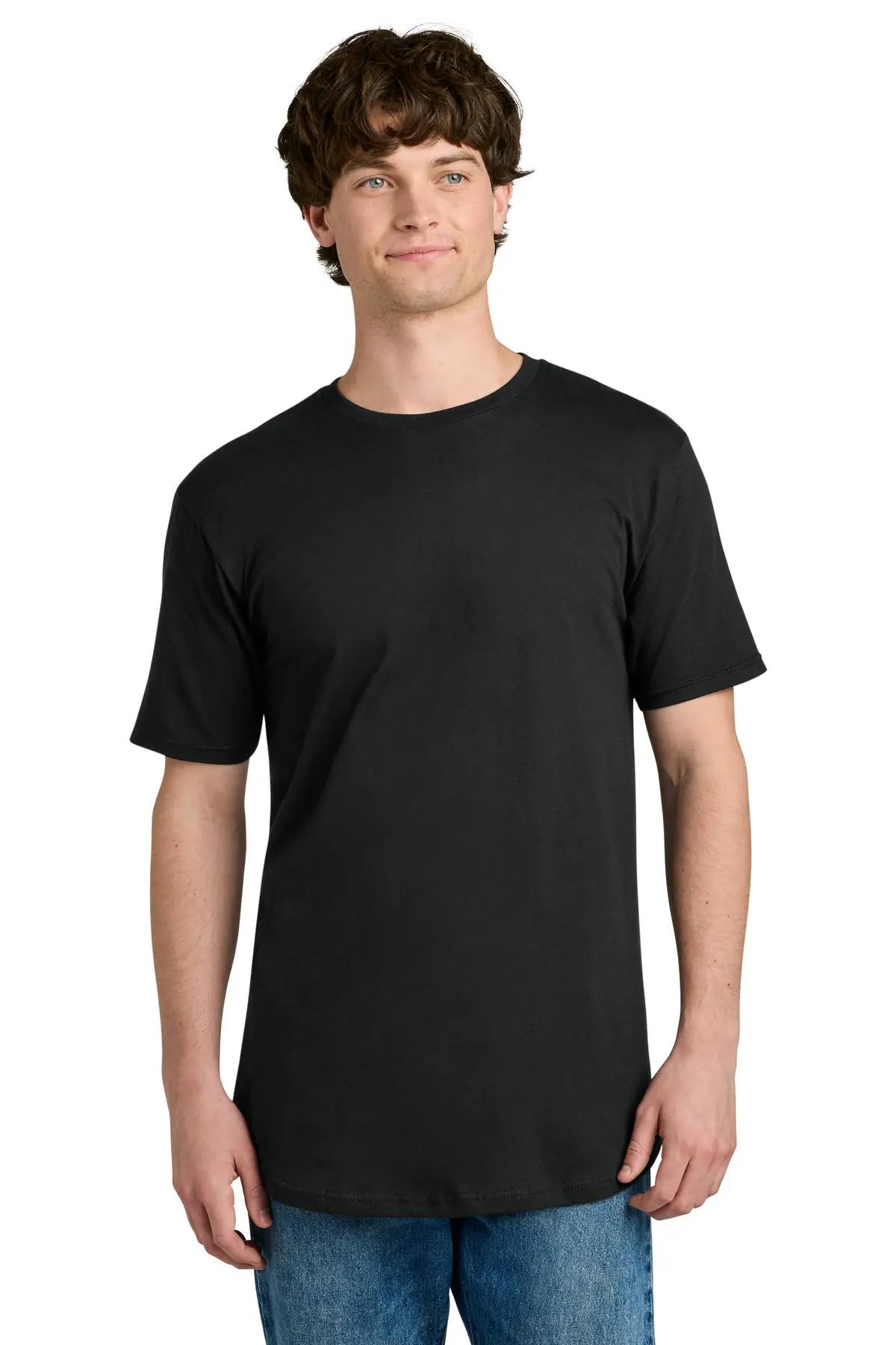 Next Level Apparel Cotton Long Body Tee in Black