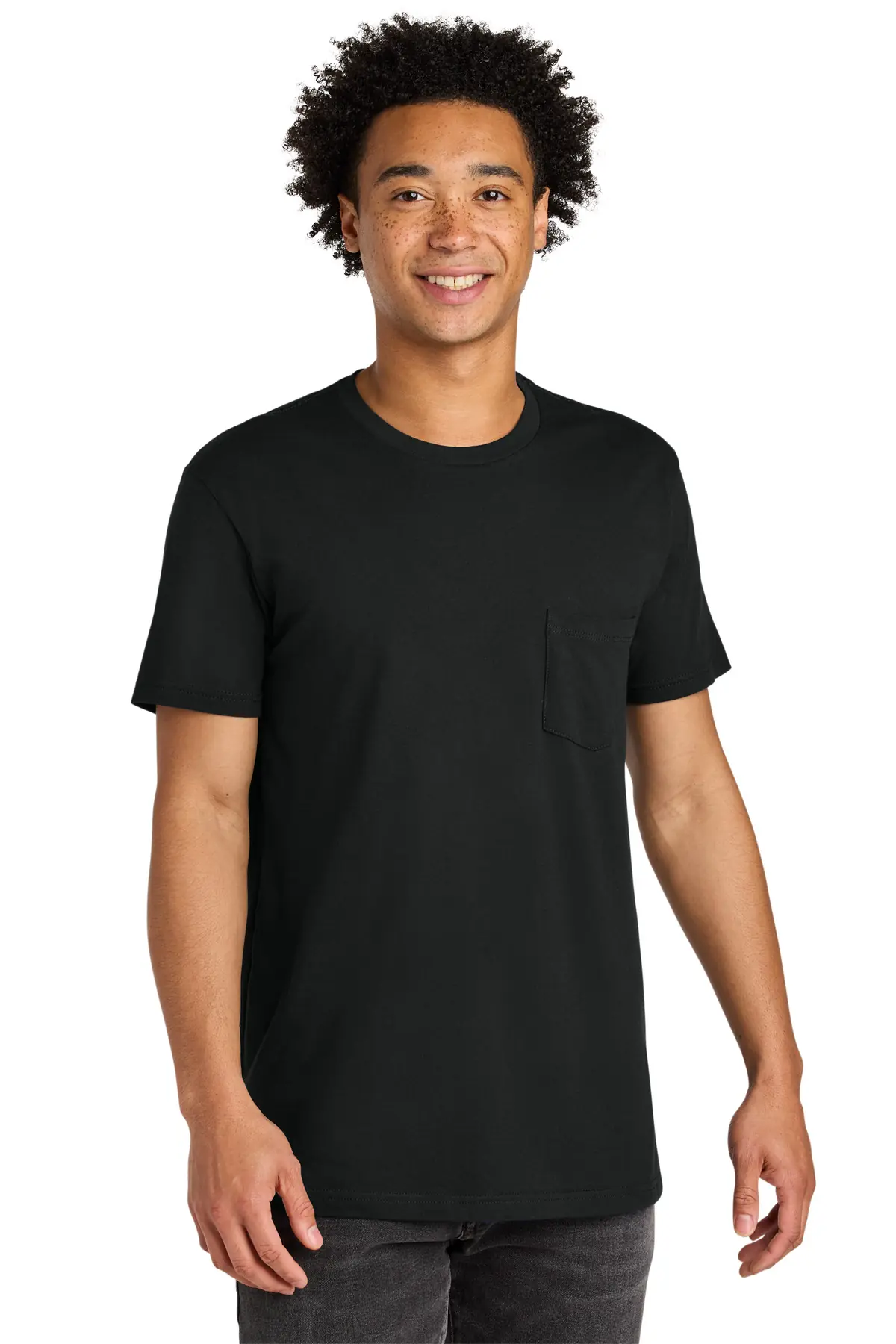 Next Level Apparel Cotton Pocket Tee in Black