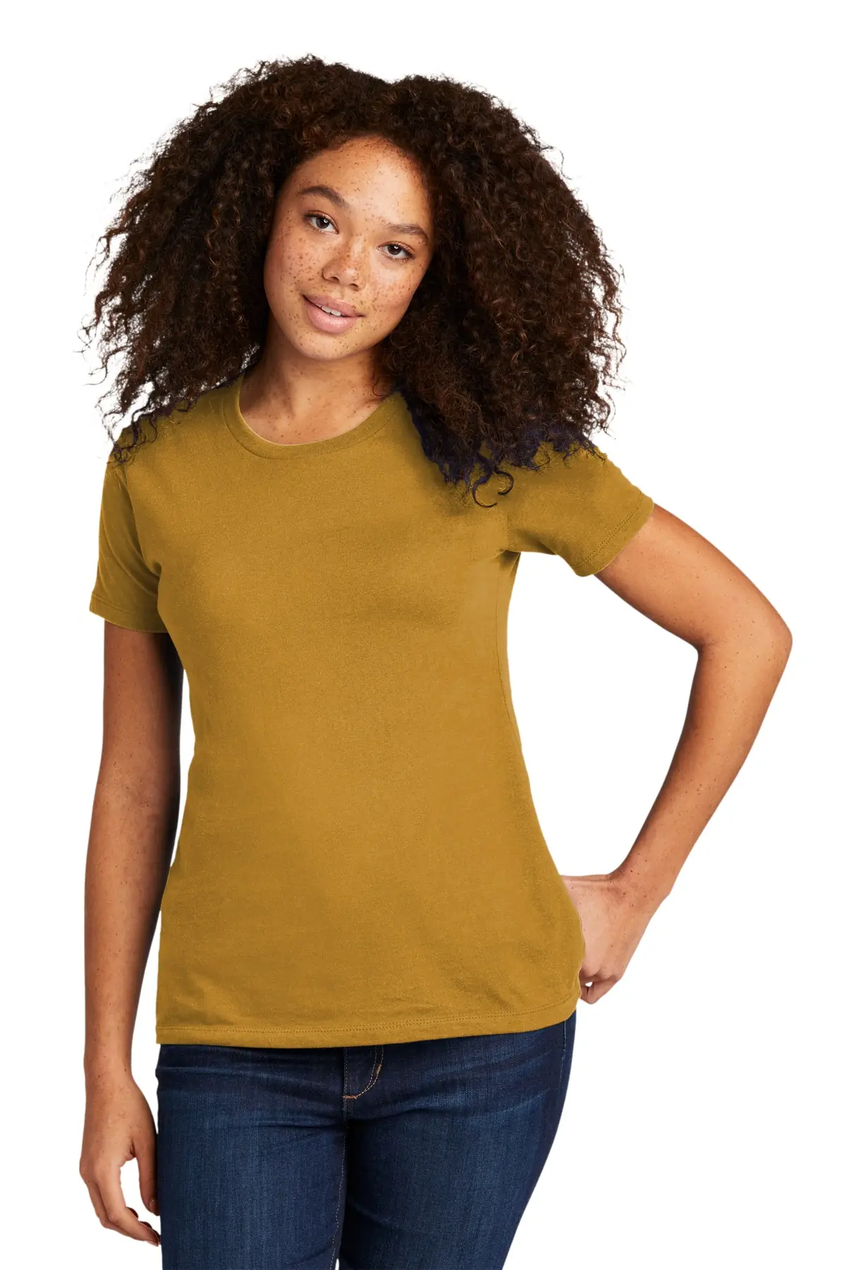 Next Level Apparel Women's Cotton Tee. in Antique Gold