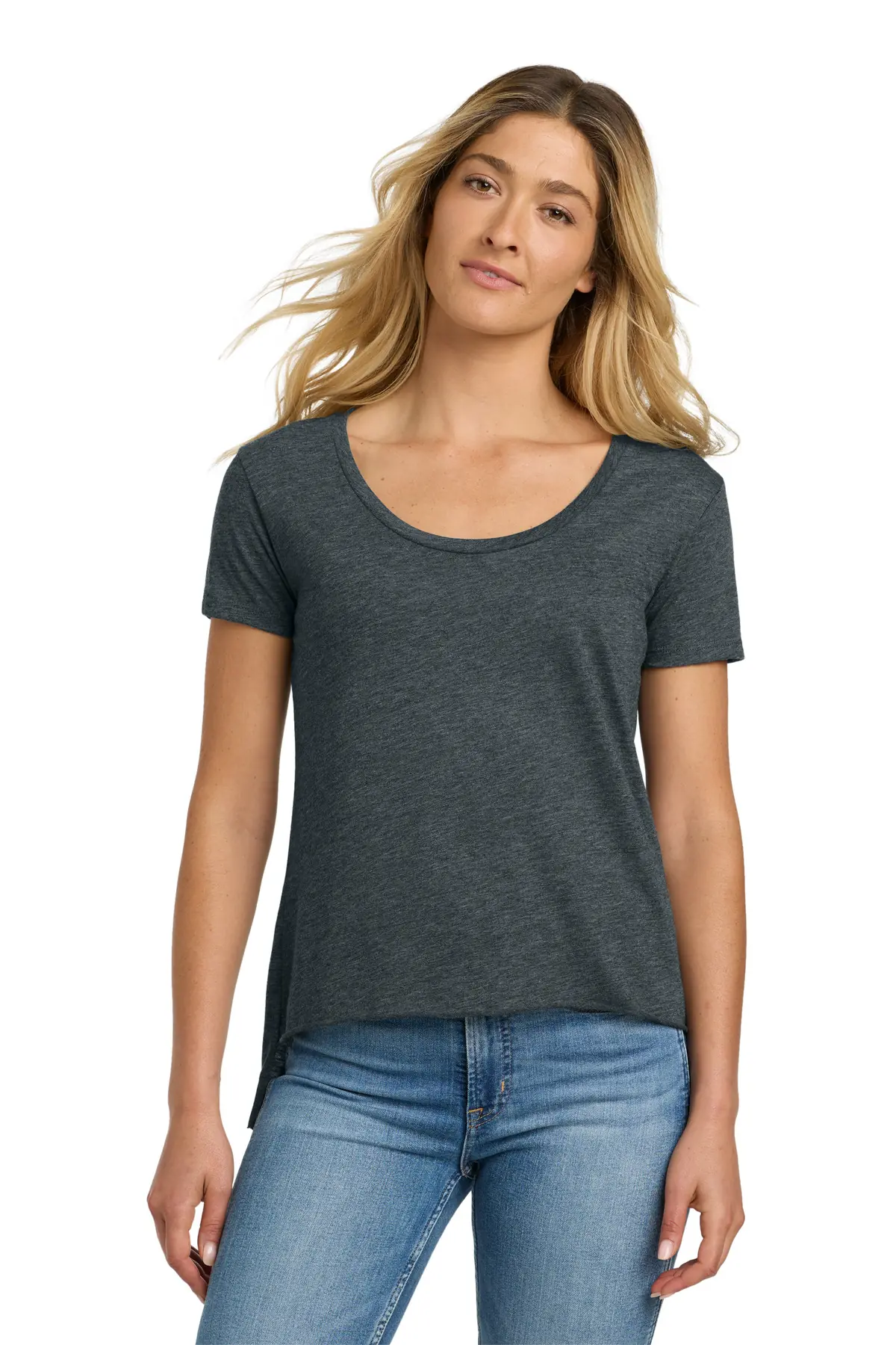 Next Level Apparel Women's Festival Scoop Neck Tee. in Antique Denim