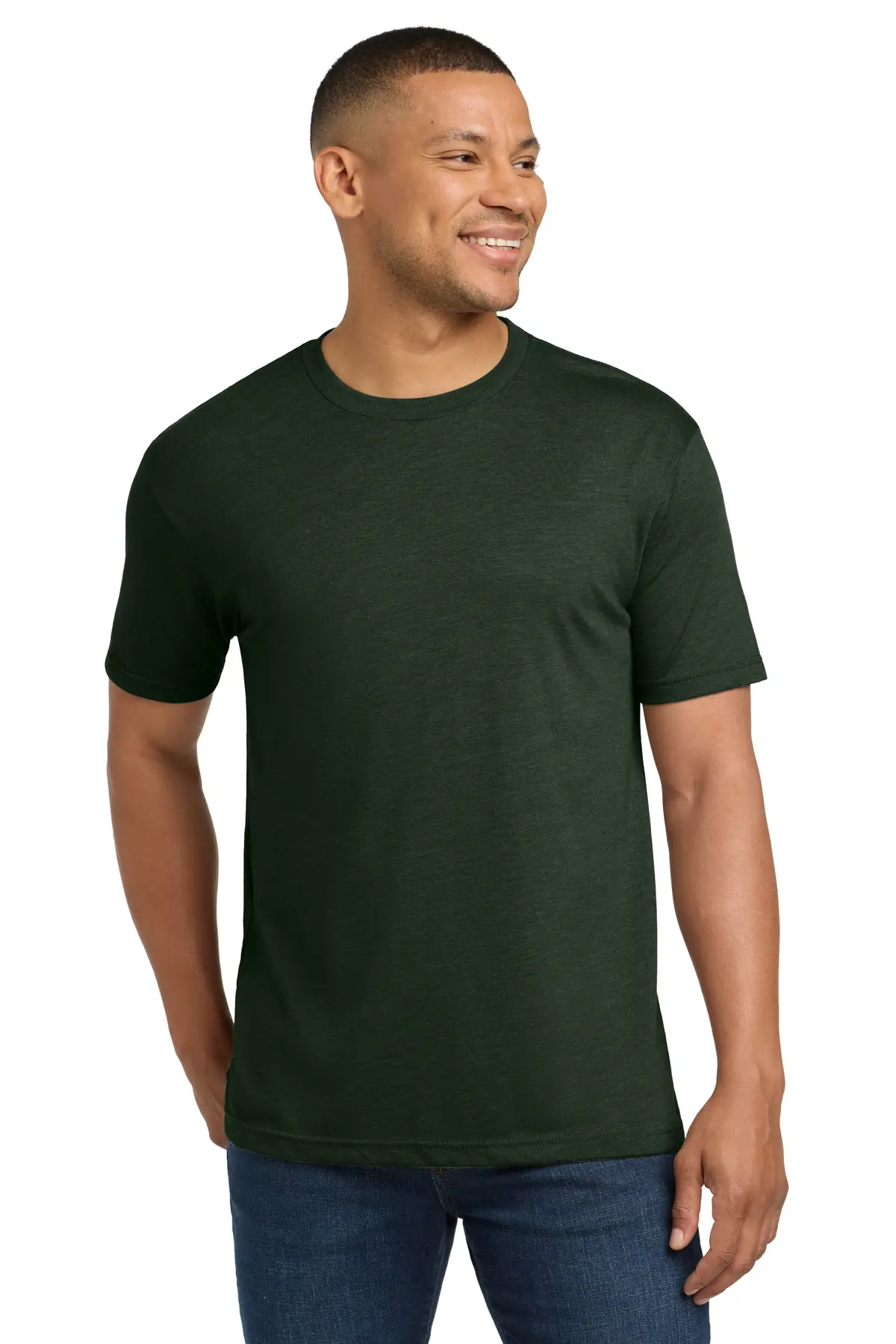 Next Level Apparel Adult Tri-Blend Tee. in Black Forest