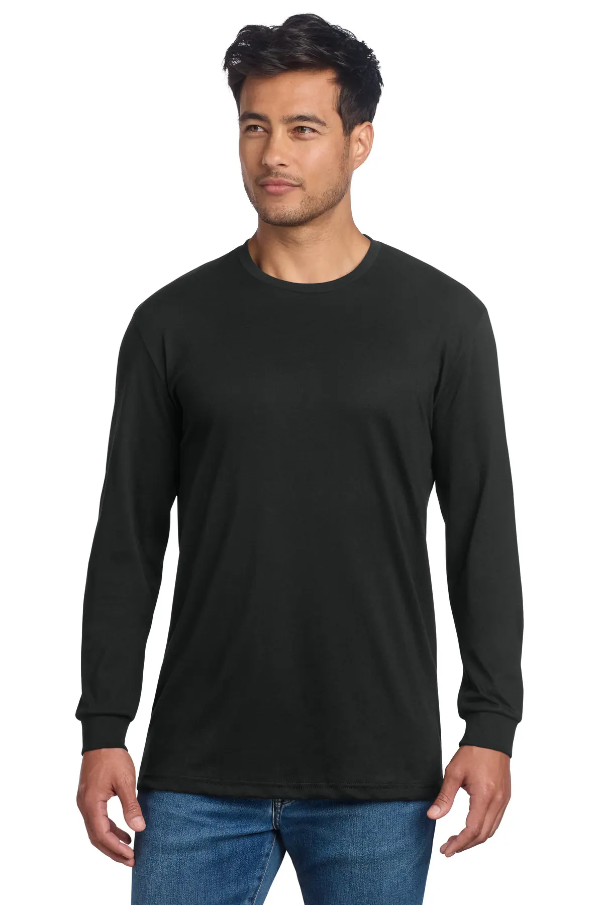 Next Level Apparel Adult CVC Long Sleeve Tee in Black