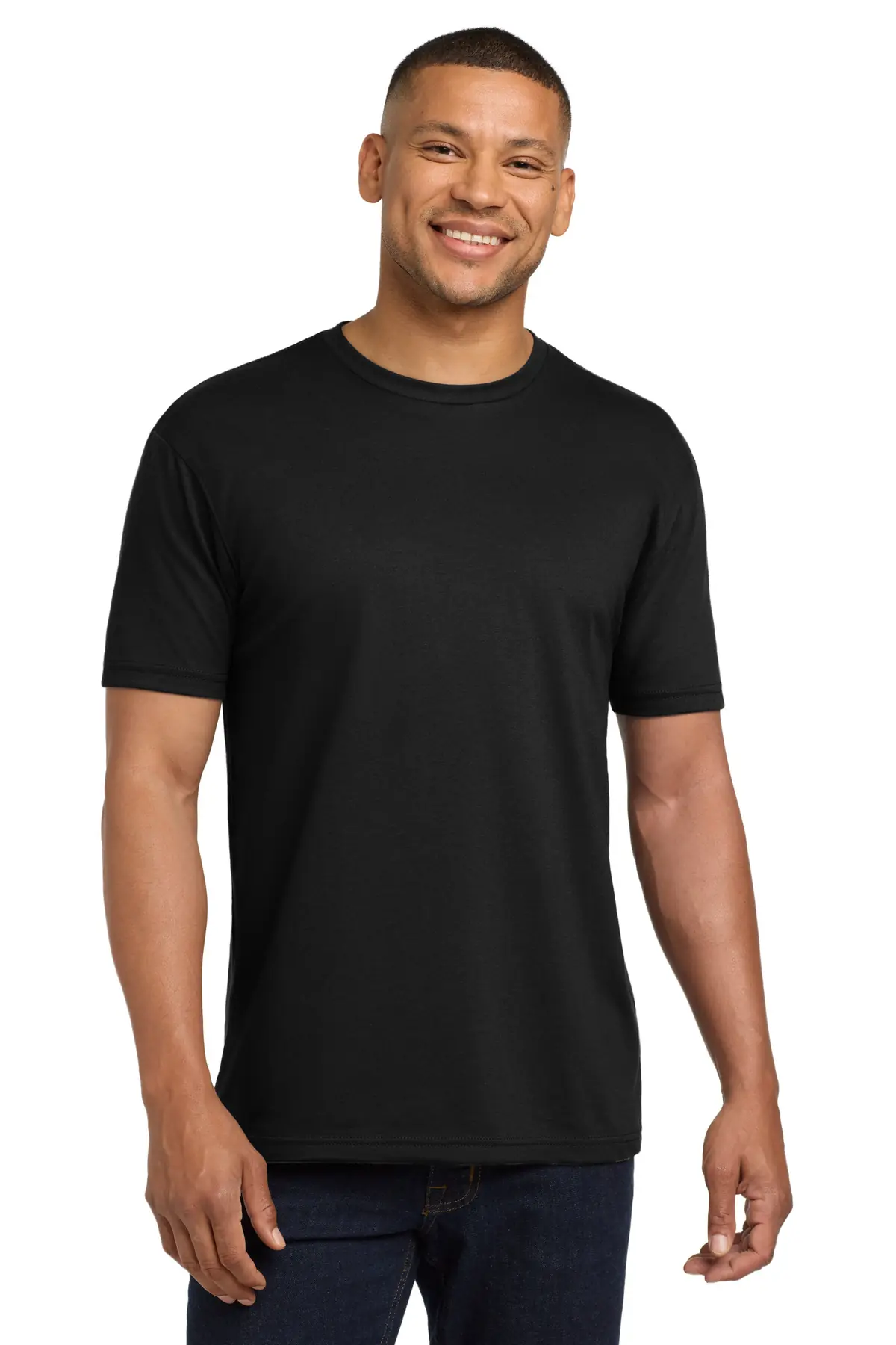 Next Level Apparel Adult CVC Sueded Tee. in Black