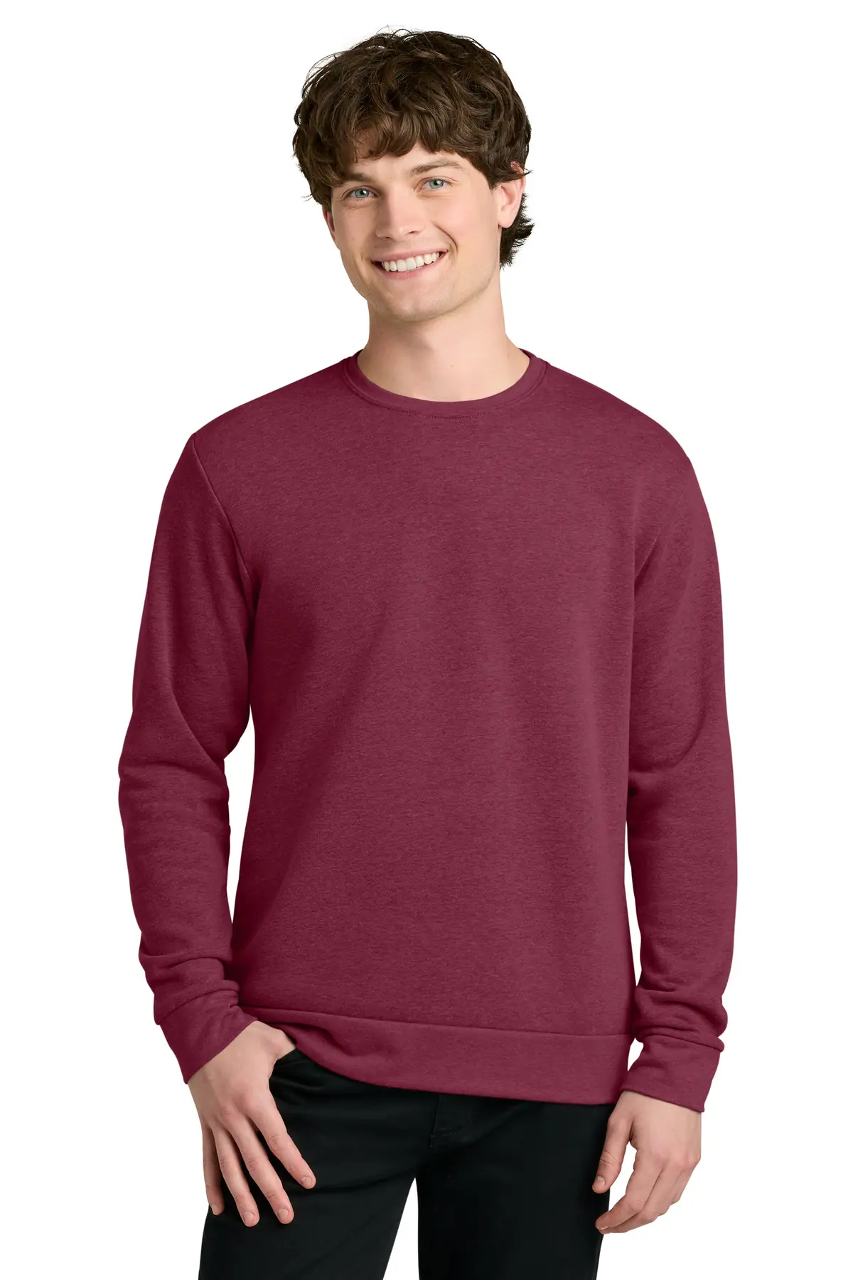 Next Level Apparel Adult Malibu Crewneck Sweatshirt in Heather Cardinal