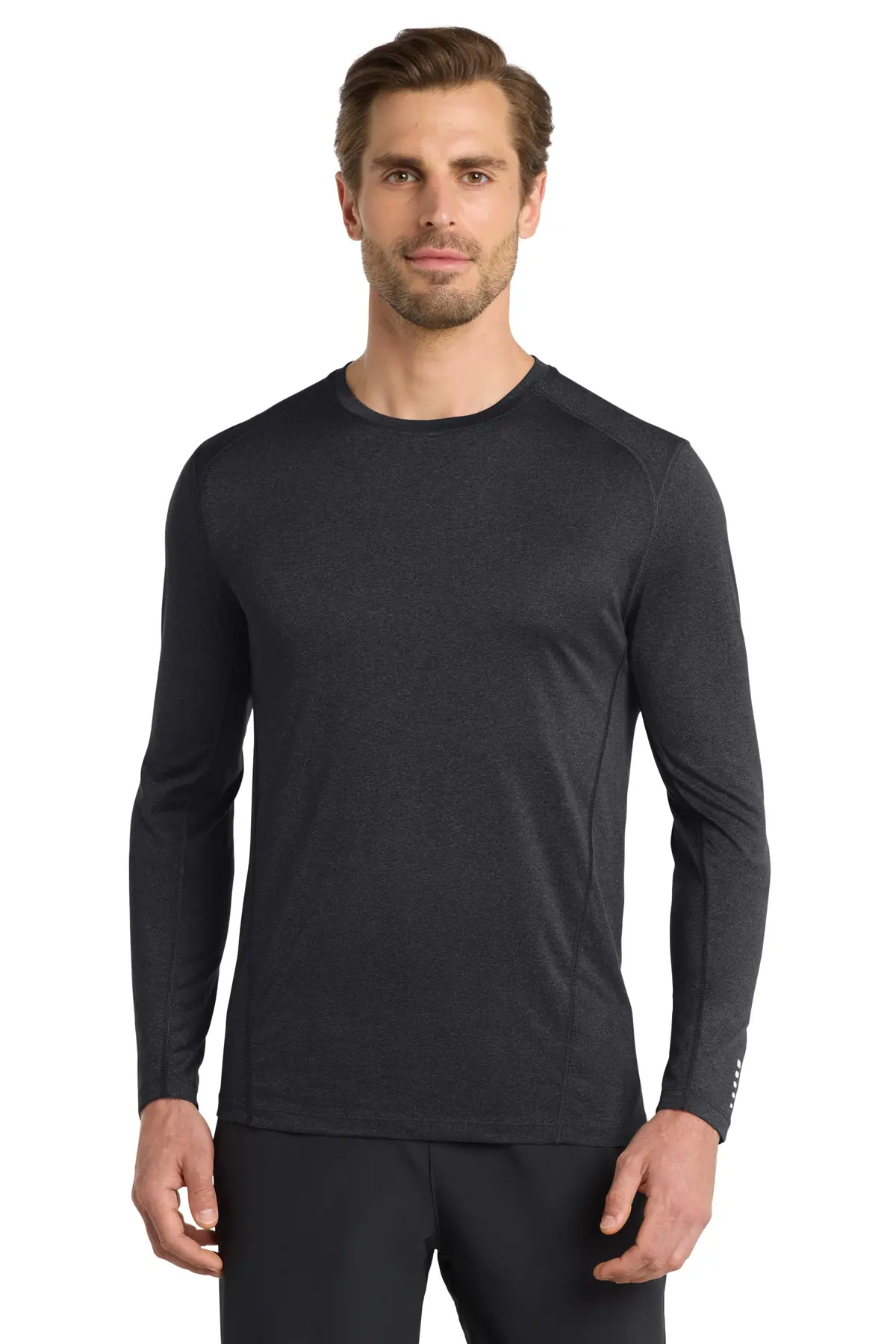 OGIO Long Sleeve Pulse Crew. in Blacktop