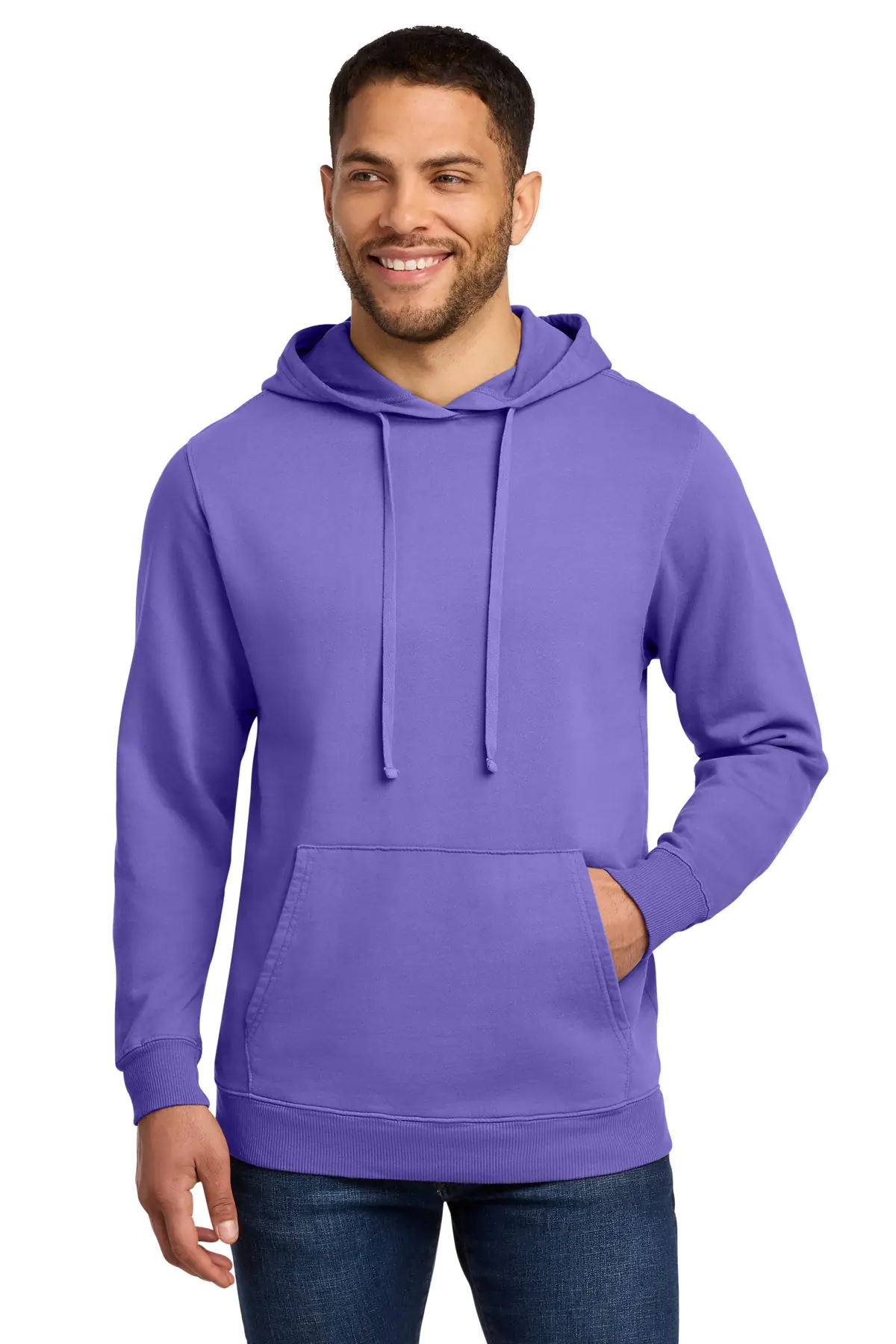 Port & Co Beach Wash Garment-Dyed Pullover Hooded Sweatshirt. in Amethyst