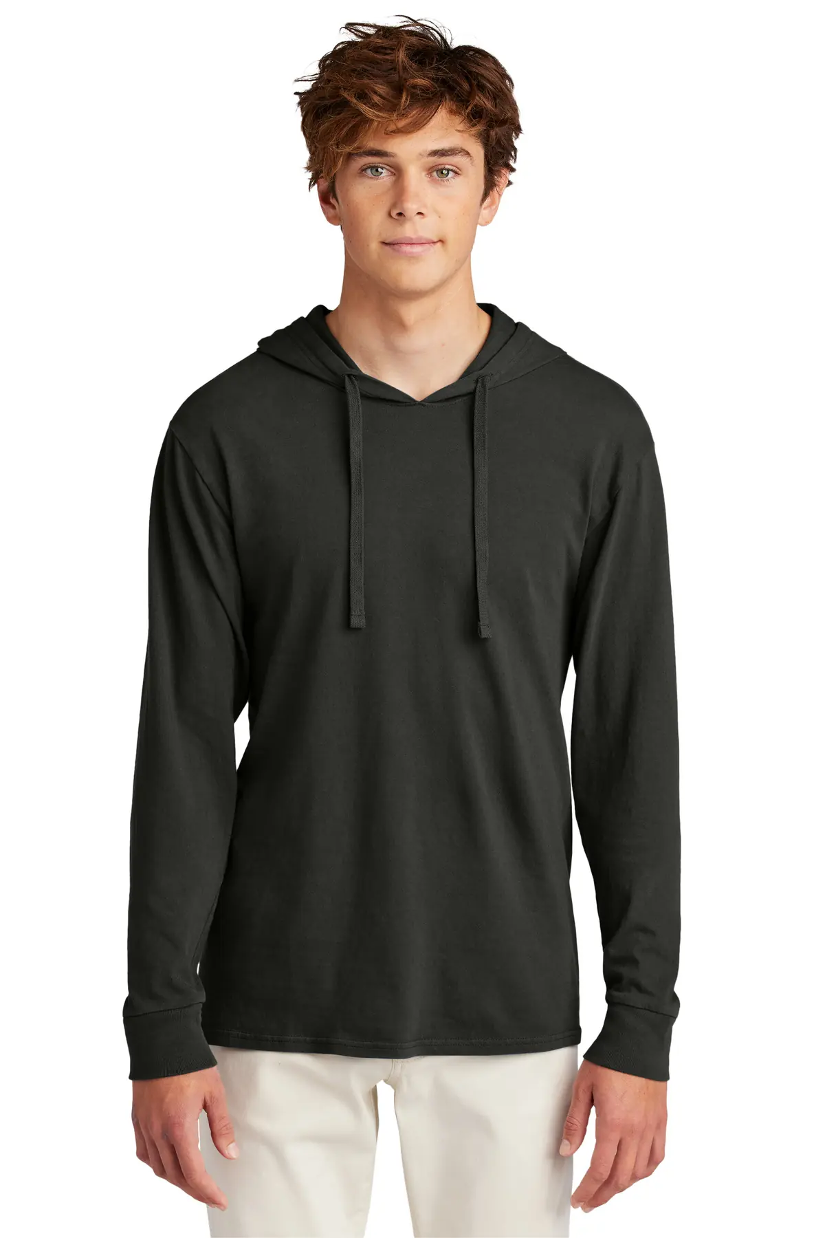 Port & Co Beach Wash Garment-Dyed Pullover Hooded Tee in Black