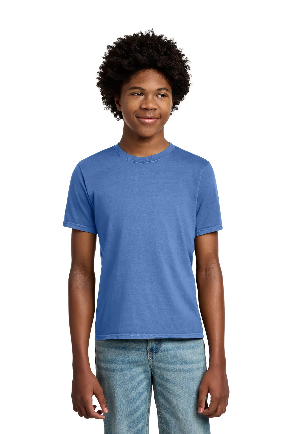 Port & Co Youth Beach Wash Garment-Dyed Tee. in Blue Moon