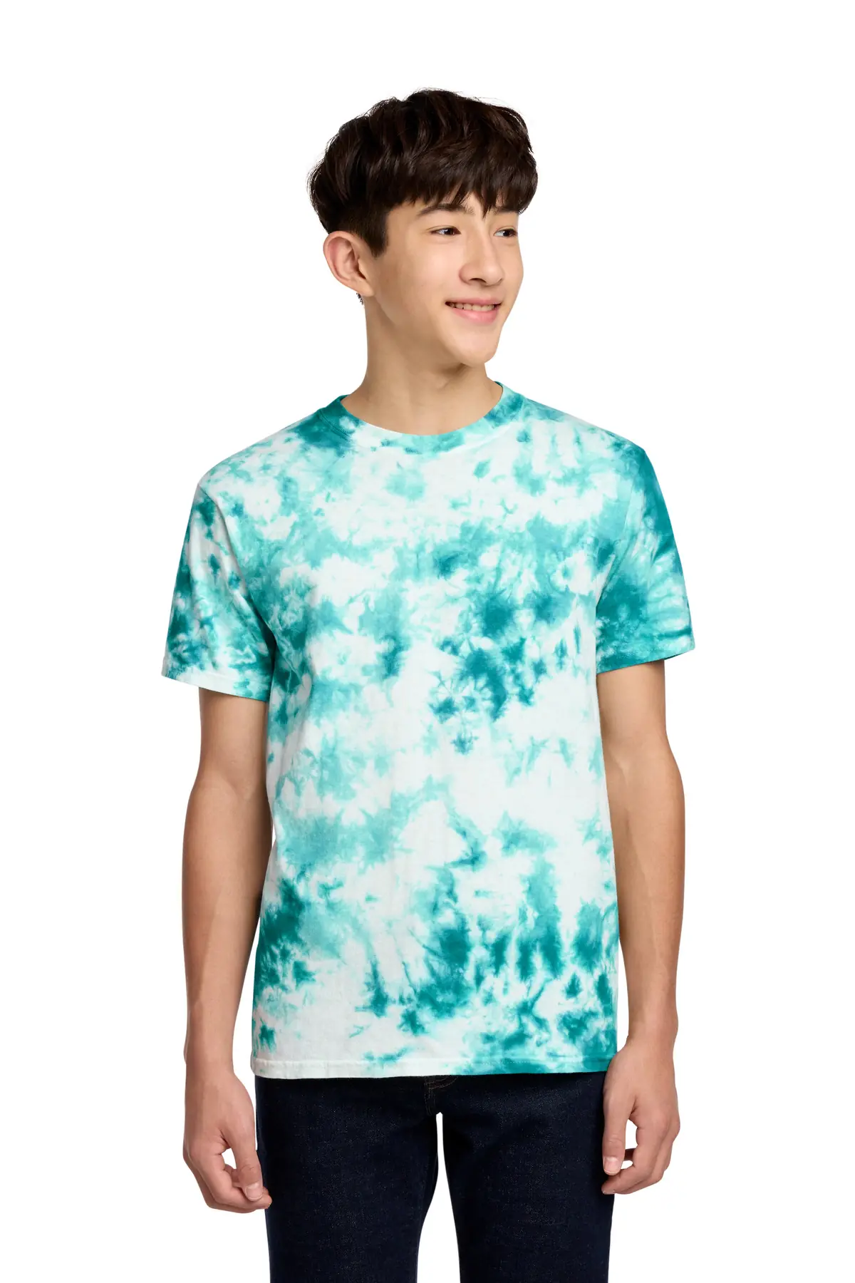 Port & Co Youth Crystal Tie-Dye Tee in Teal