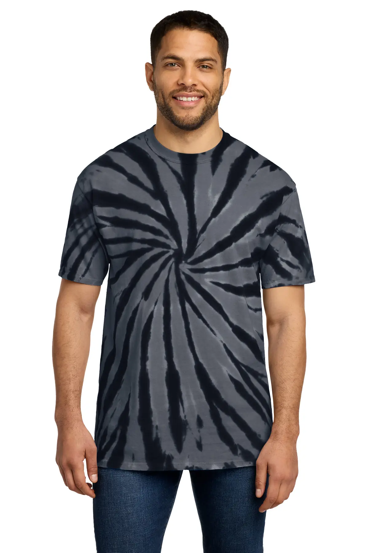 Port & Co Tie-Dye Tee. in Black