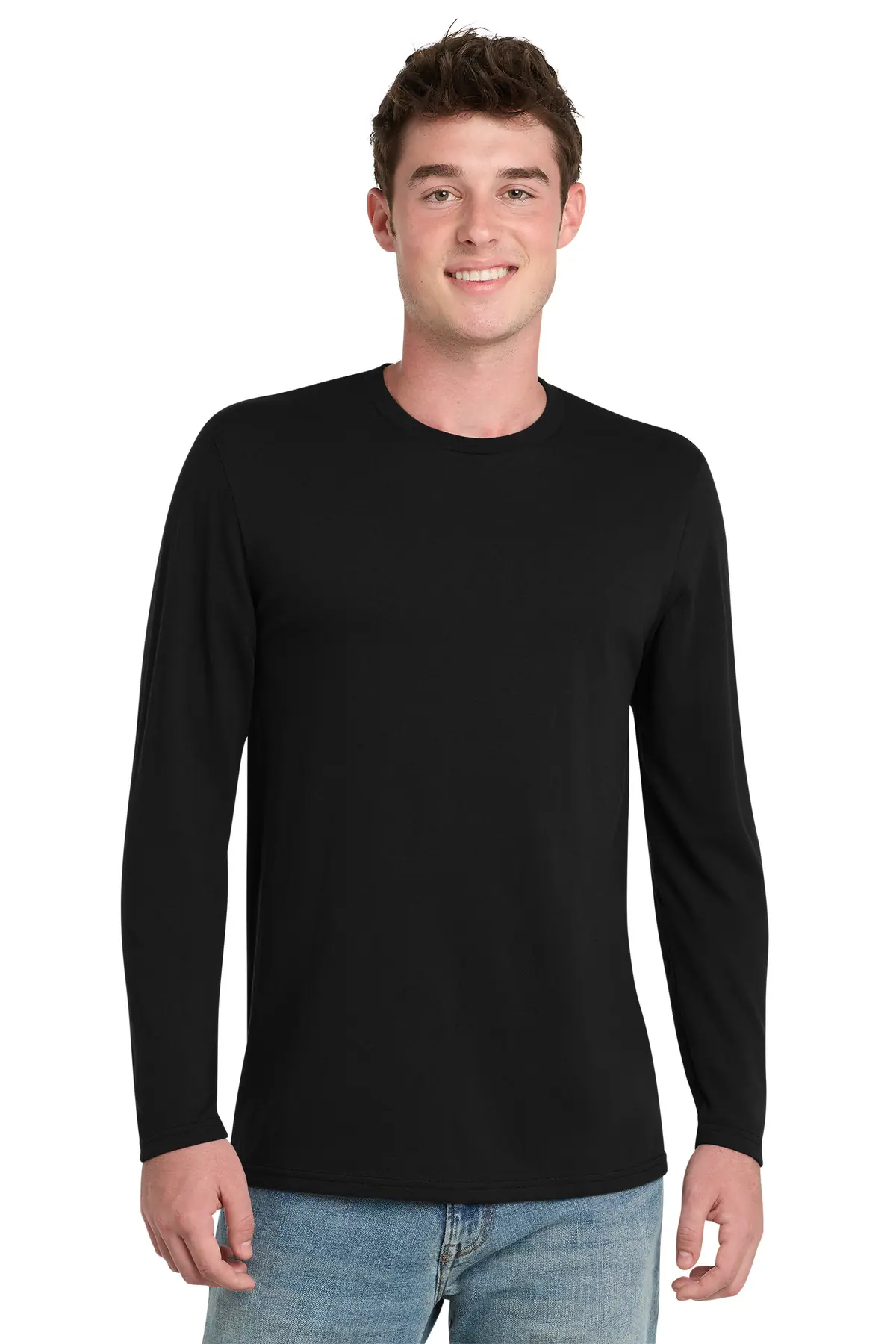 Port & Co Tri-Blend Long Sleeve Tee. in Black