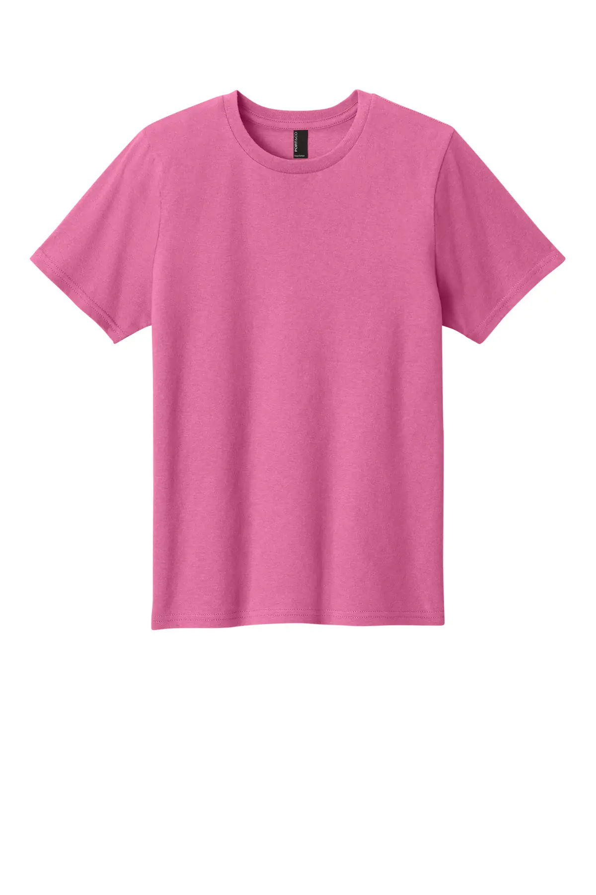 Port & Co Youth Easy Cotton Tee in Awareness Pink
