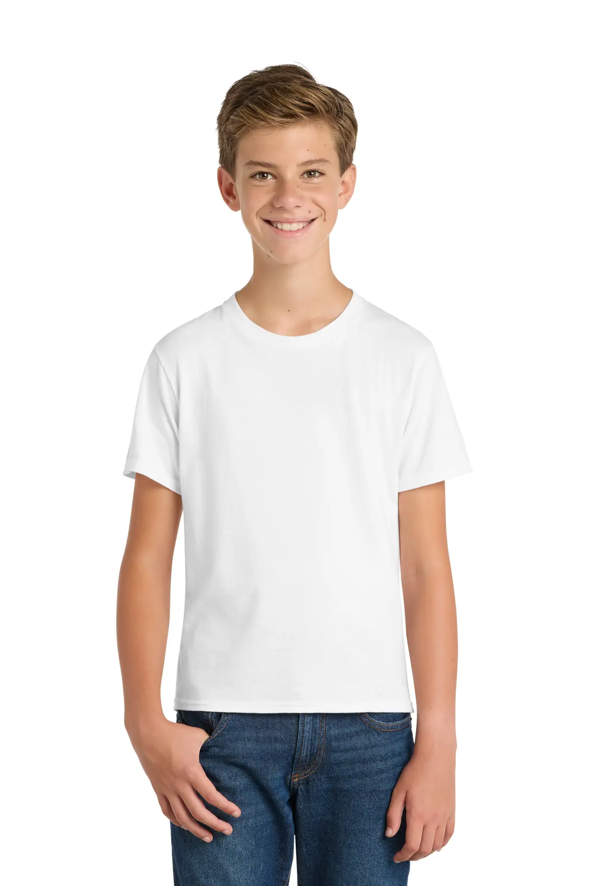 Port & Co Youth Fan Favorite Tee. in White