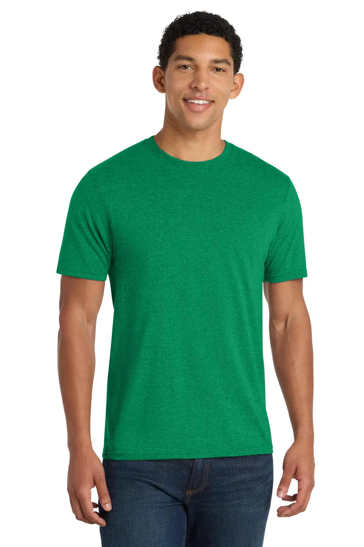 Port & Co Fan Favorite Blend Tee. in Athletic Kelly Green Heather