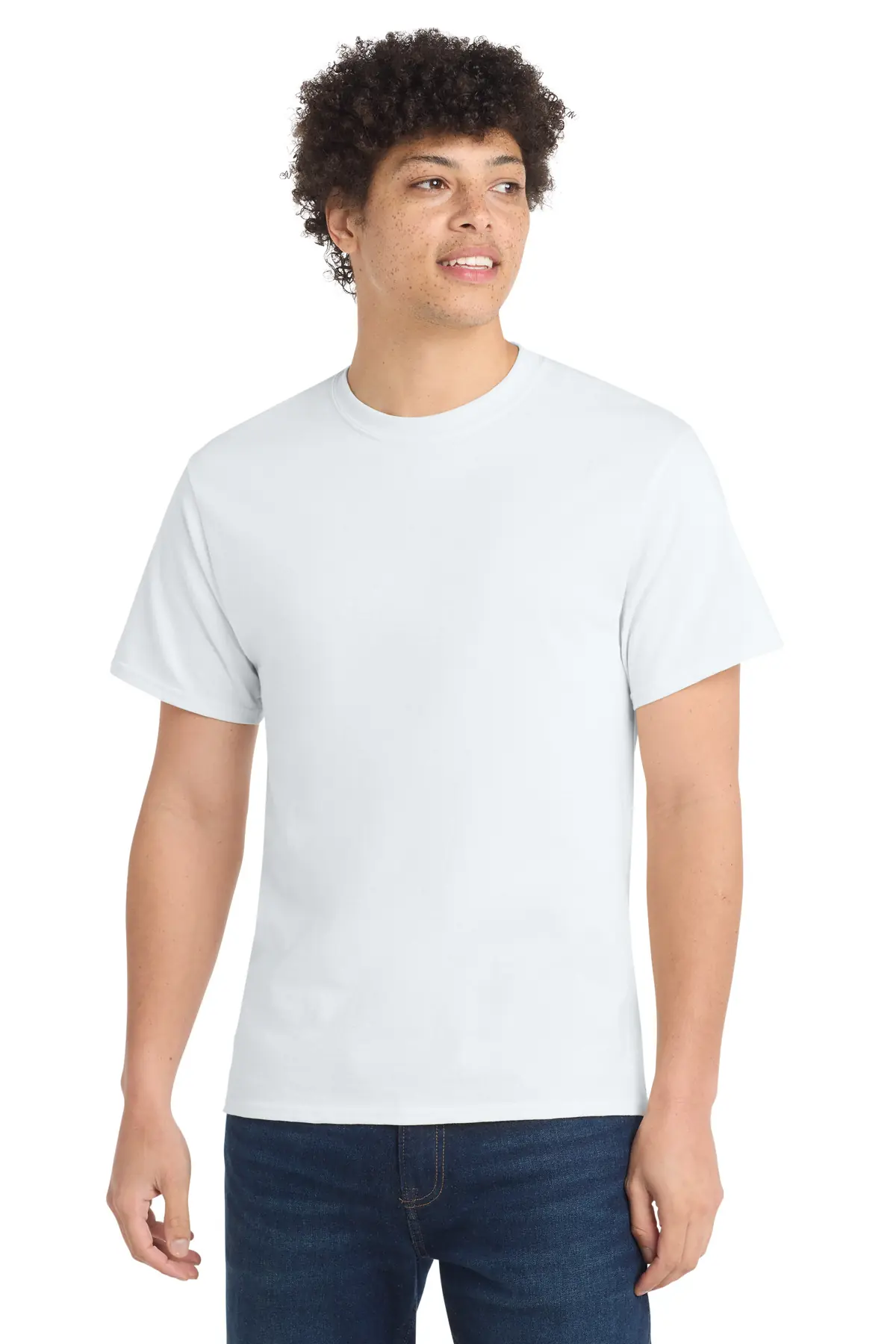 Port & Co Tall Core Cotton Tee in White