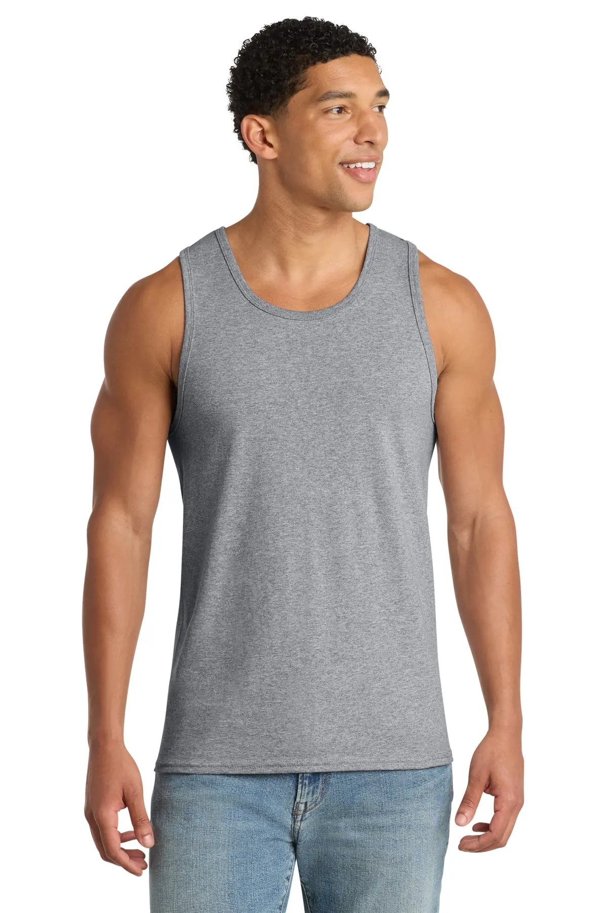 Port & Co Core Cotton Tank Top. in Athletic Heather