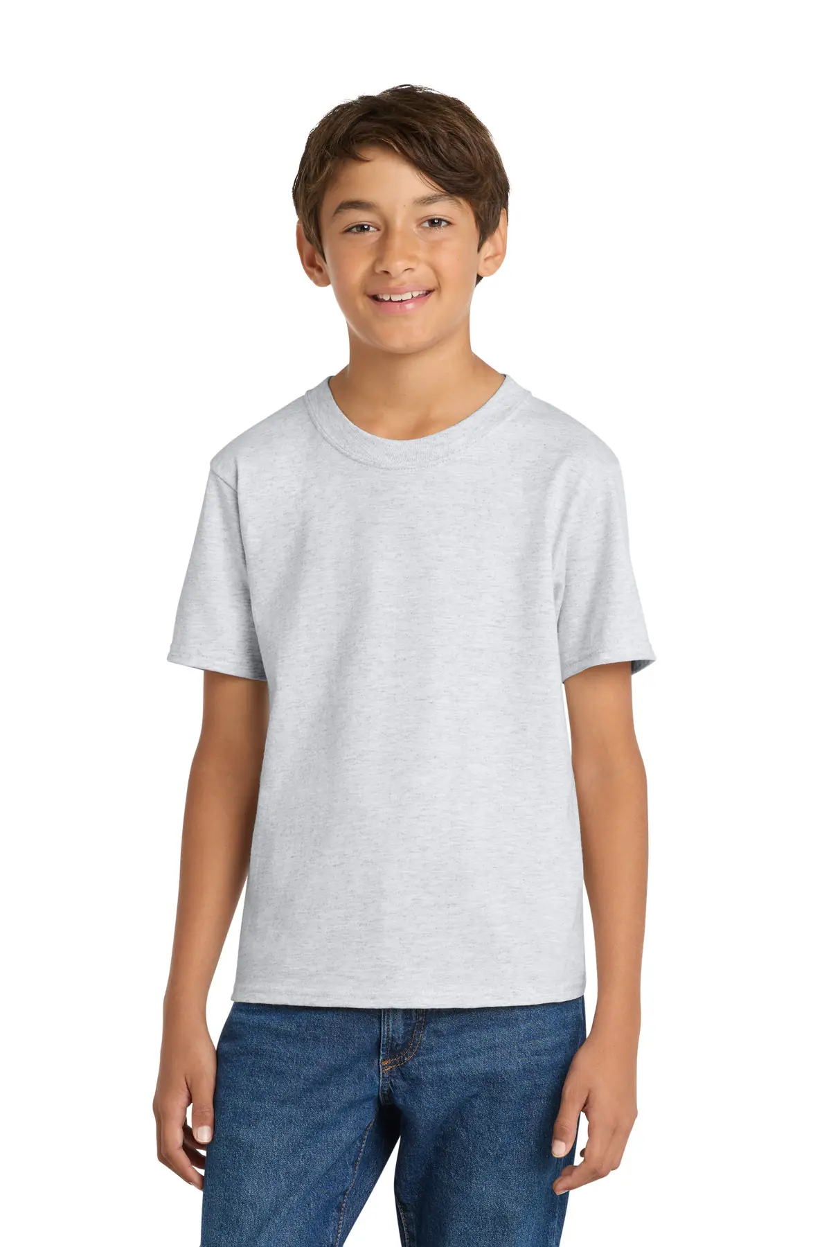 Port & Co Youth Core Cotton Tee. in Ash