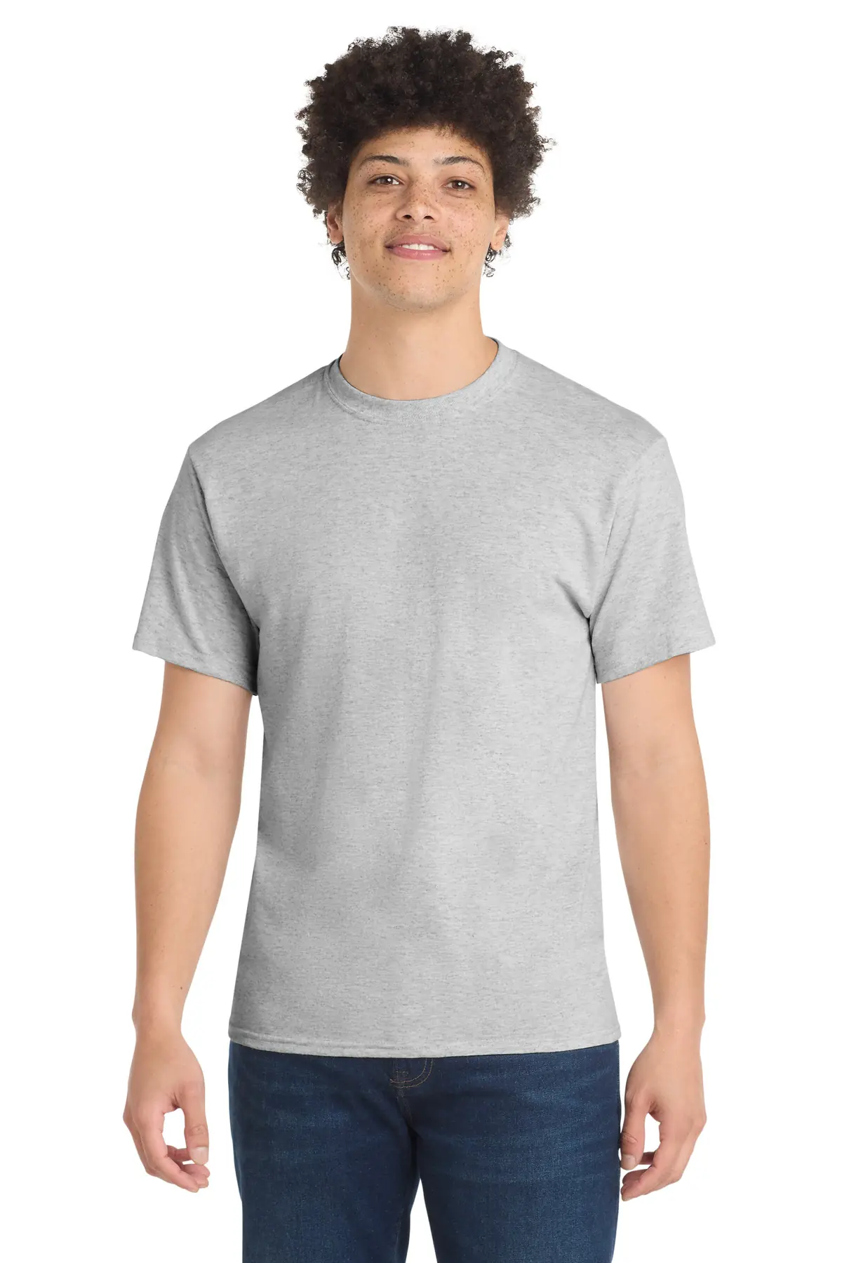 Port & Co Core Blend Tee. in Ash