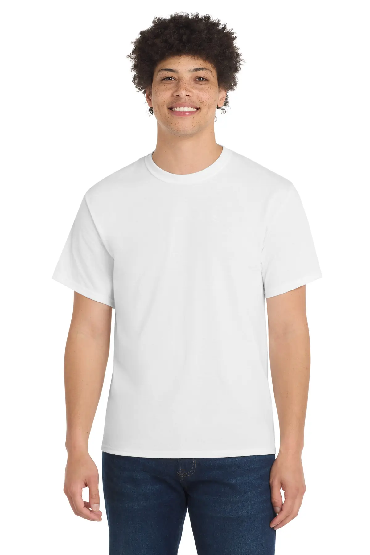 Port & Co Tall Core Blend Tee. in White