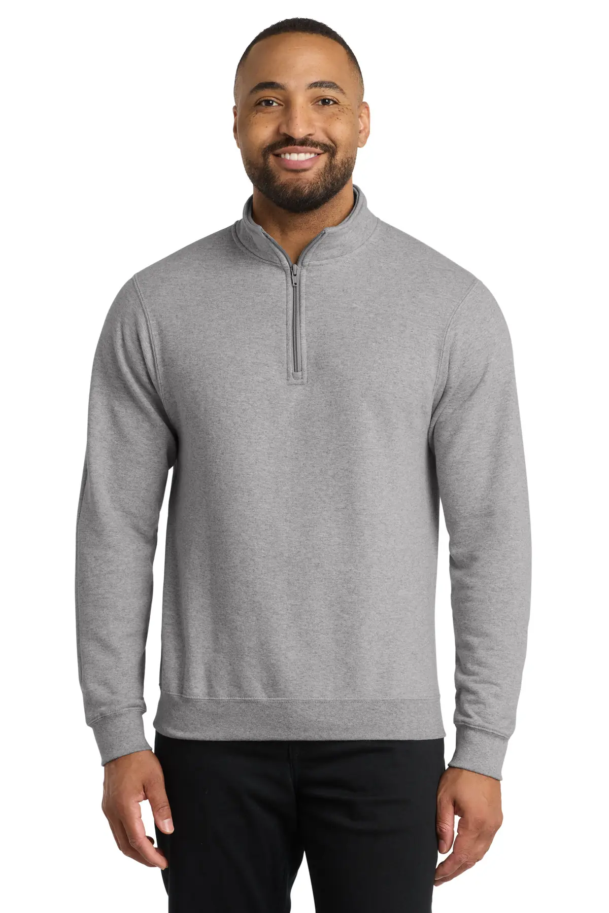 Port & Co Core Fleece 1/4-Zip Pullover Sweatshirt in Athletic Heather