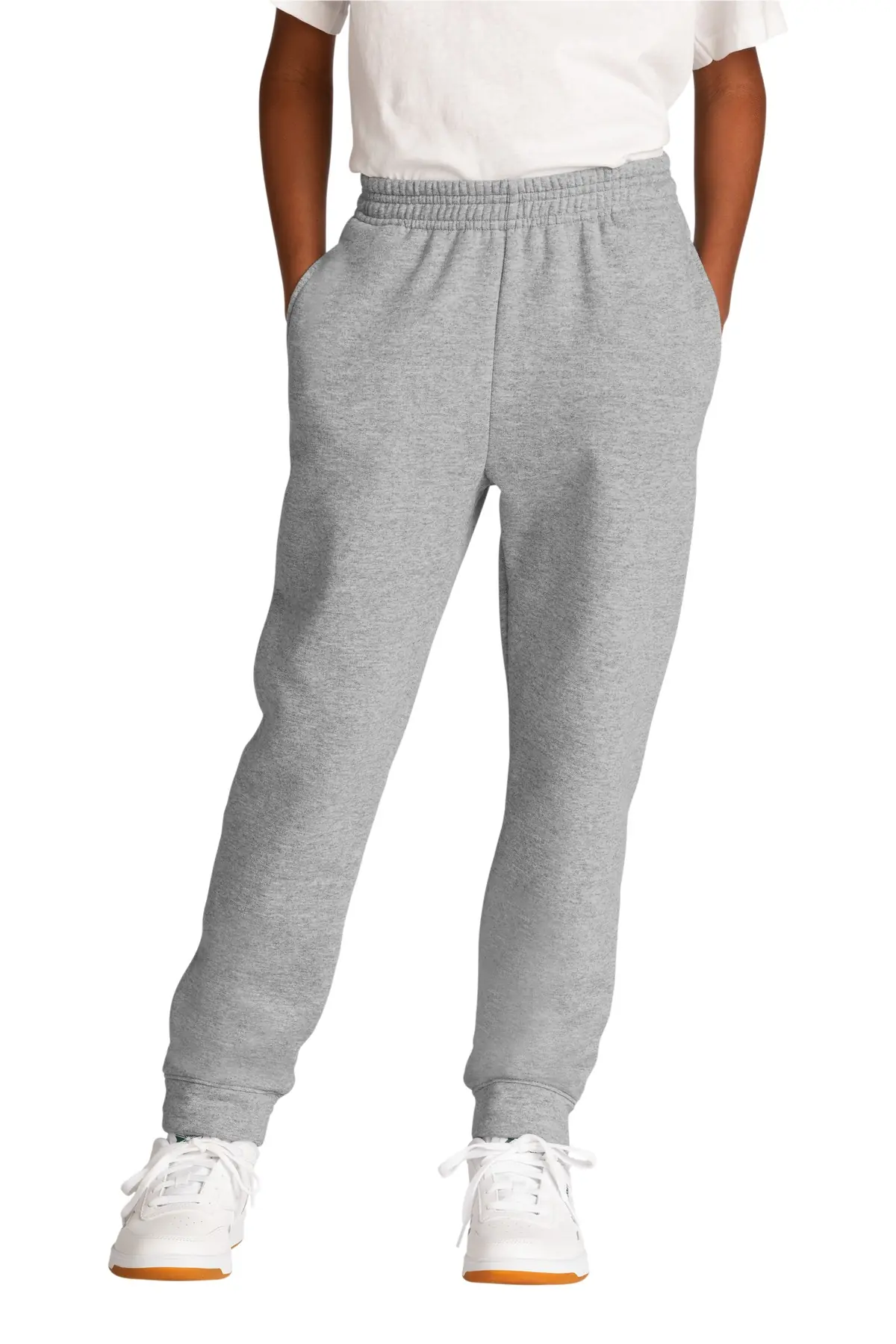 Port & Co Youth Core Fleece Jogger. in Athletic Heather