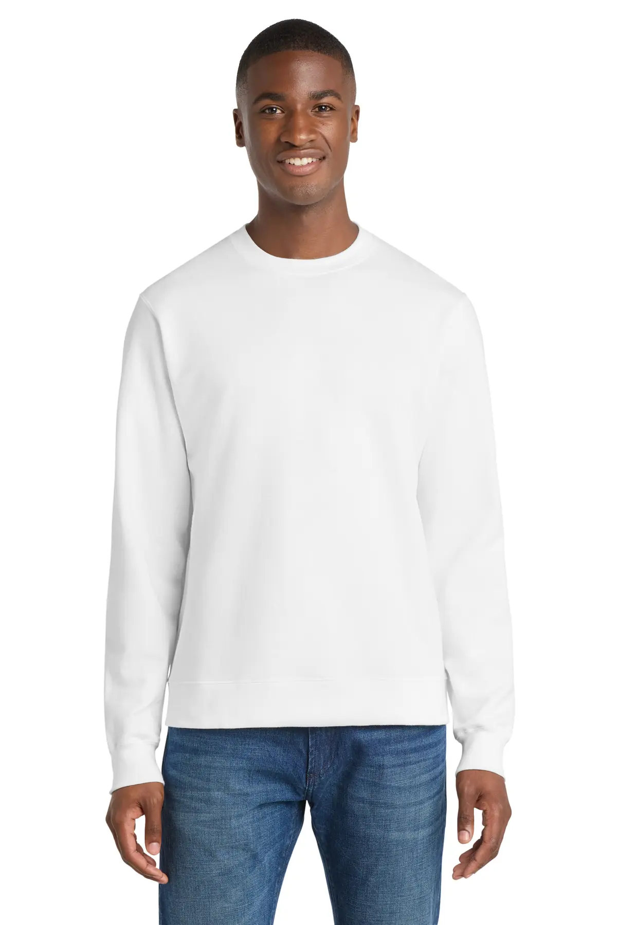 Port & Co Fan Favorite Fleece Crewneck Sweatshirt. in White