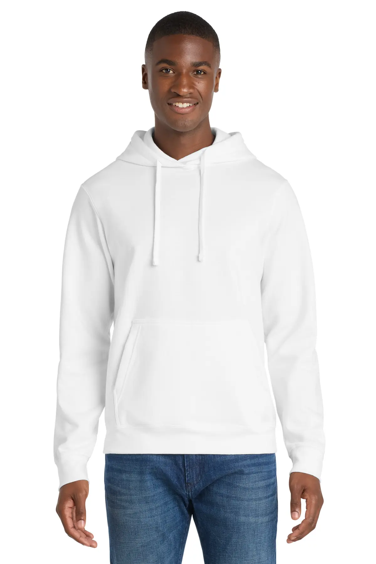 Port & Co Fan Favorite Fleece Pullover Hooded Sweatshirt. in White