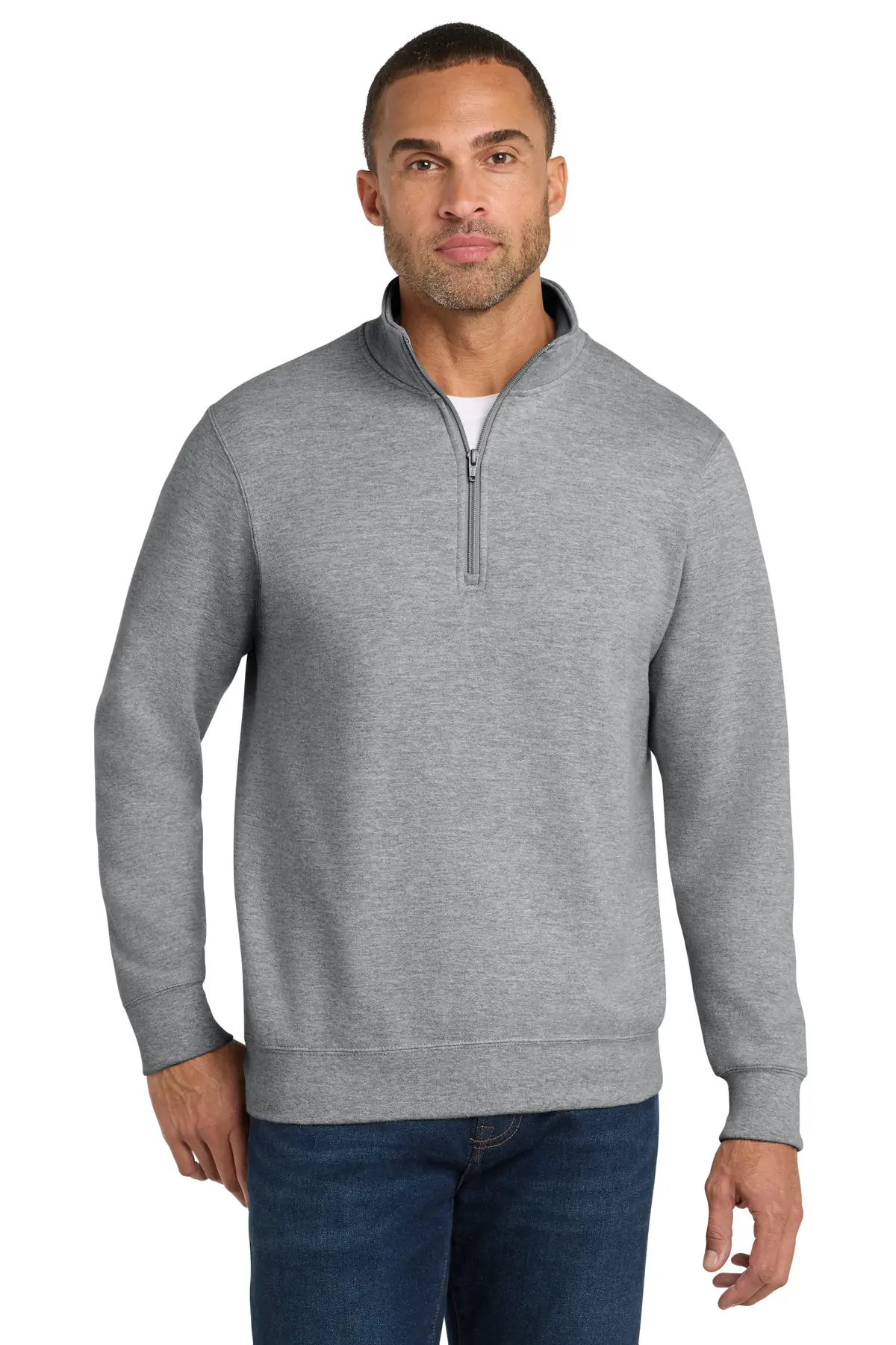 Port & Co Fan Favorite Fleece 1/4-Zip Pullover Sweatshirt. in Athletic Heather