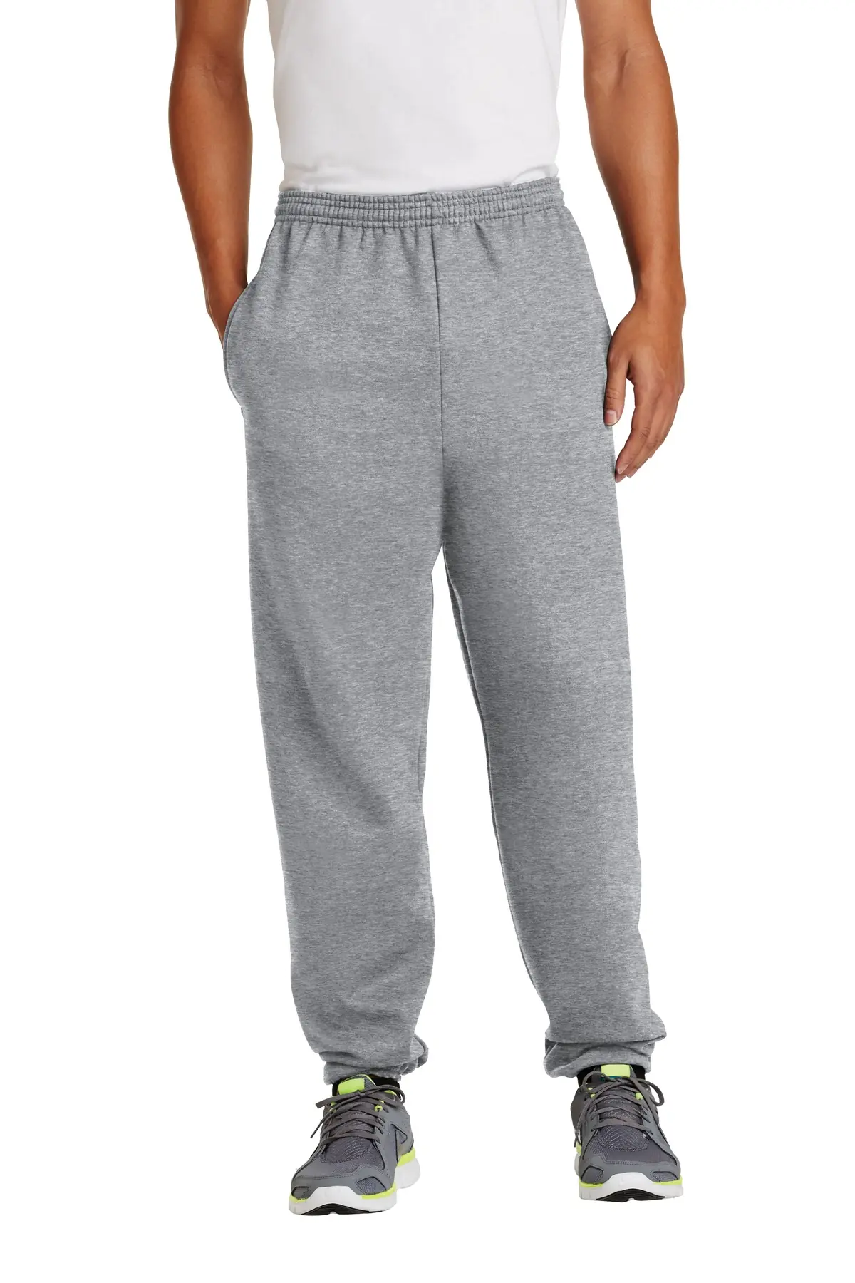 Port & Co Essential Fleece Sweatpant with Pockets. in Athletic Heather