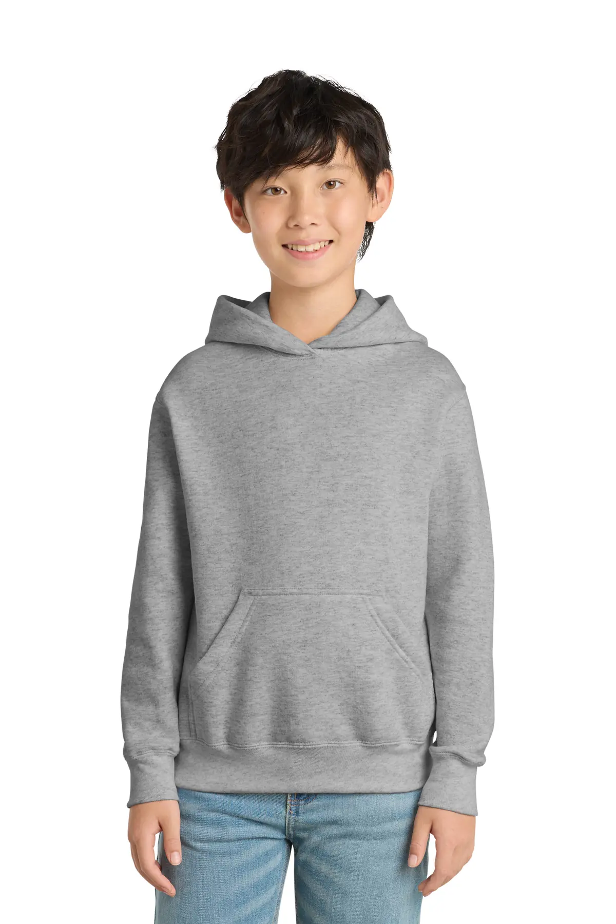 Port & Co Youth Core Fleece Pullover Hooded Sweatshirt. in Ash