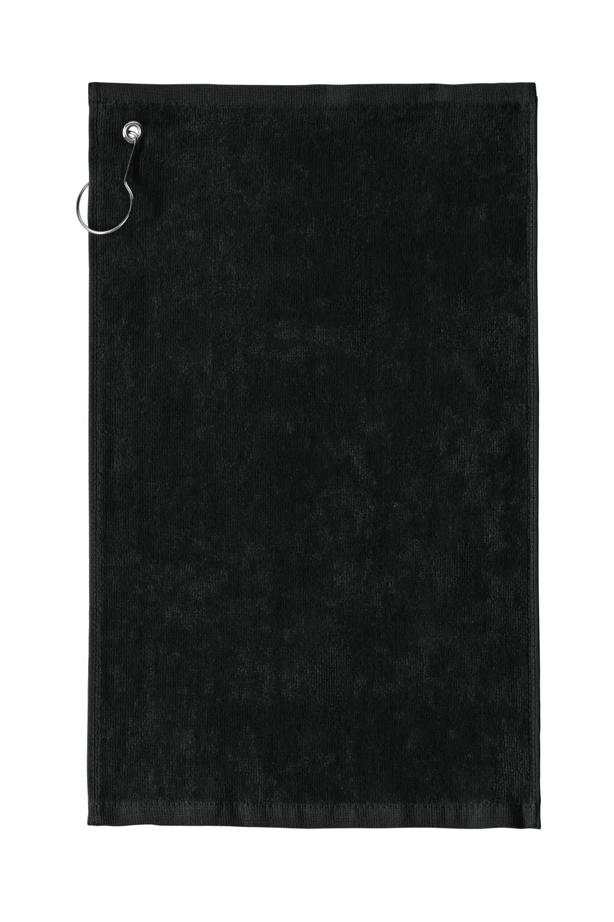 Port Authority Grommeted Hemmed Towel in Black