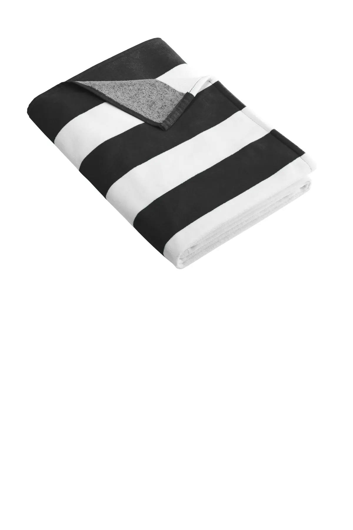 Port Authority Cabana Stripe Beach Towel. in Black