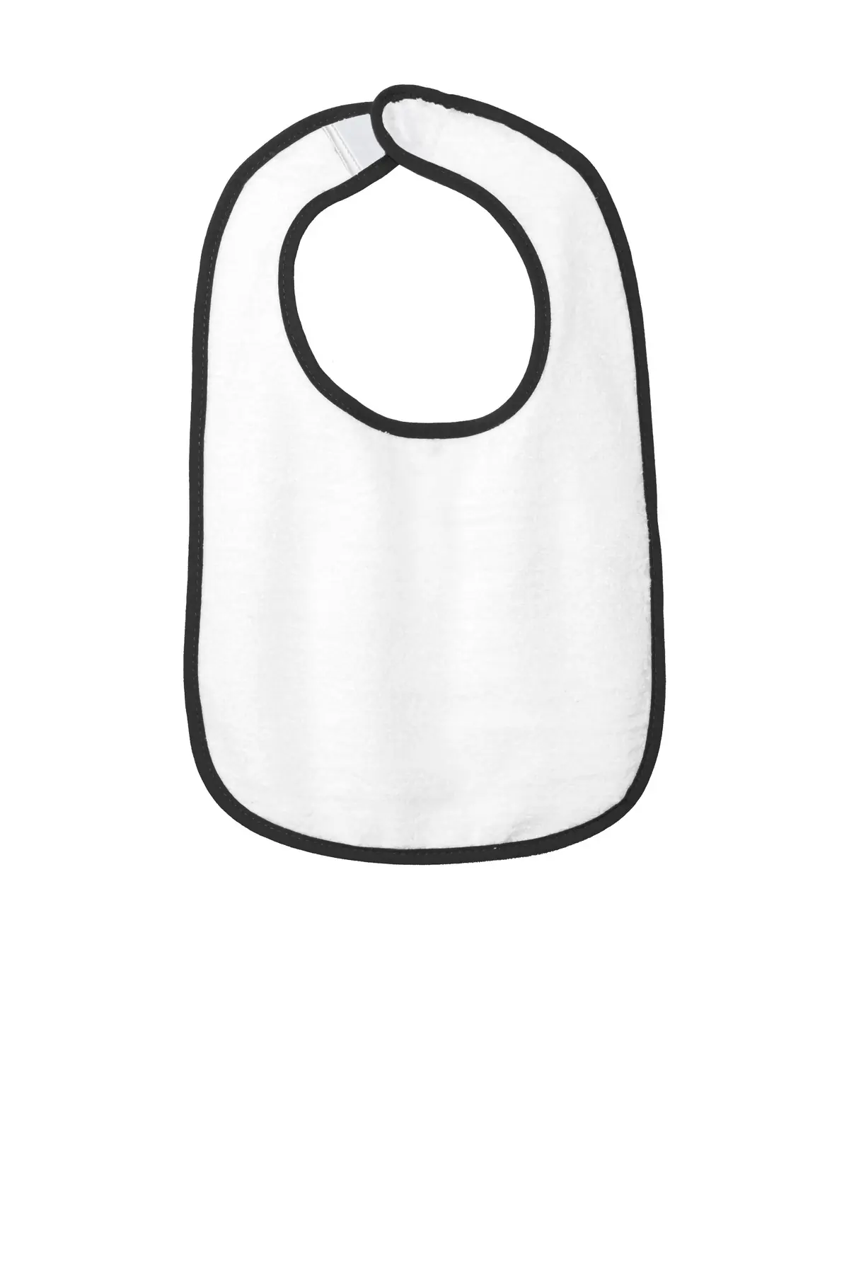 Rabbit Skins Infant Contrast Trim Terry Bib. in Black